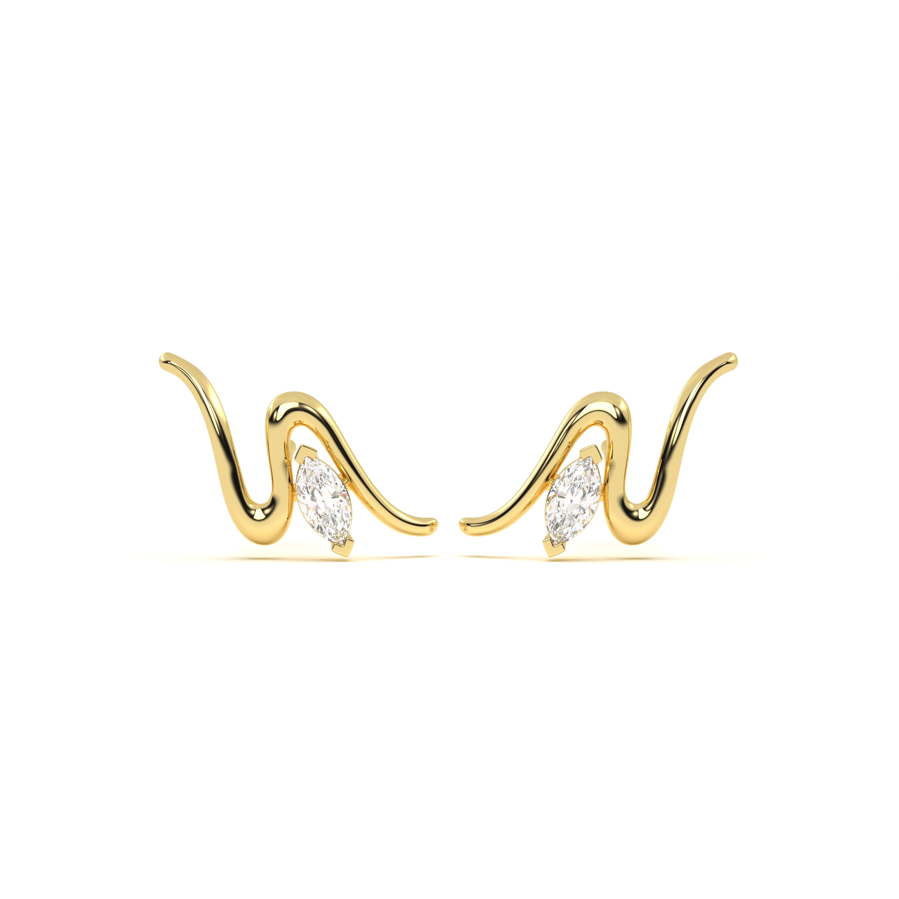 Tide Diamond Leher Studs
