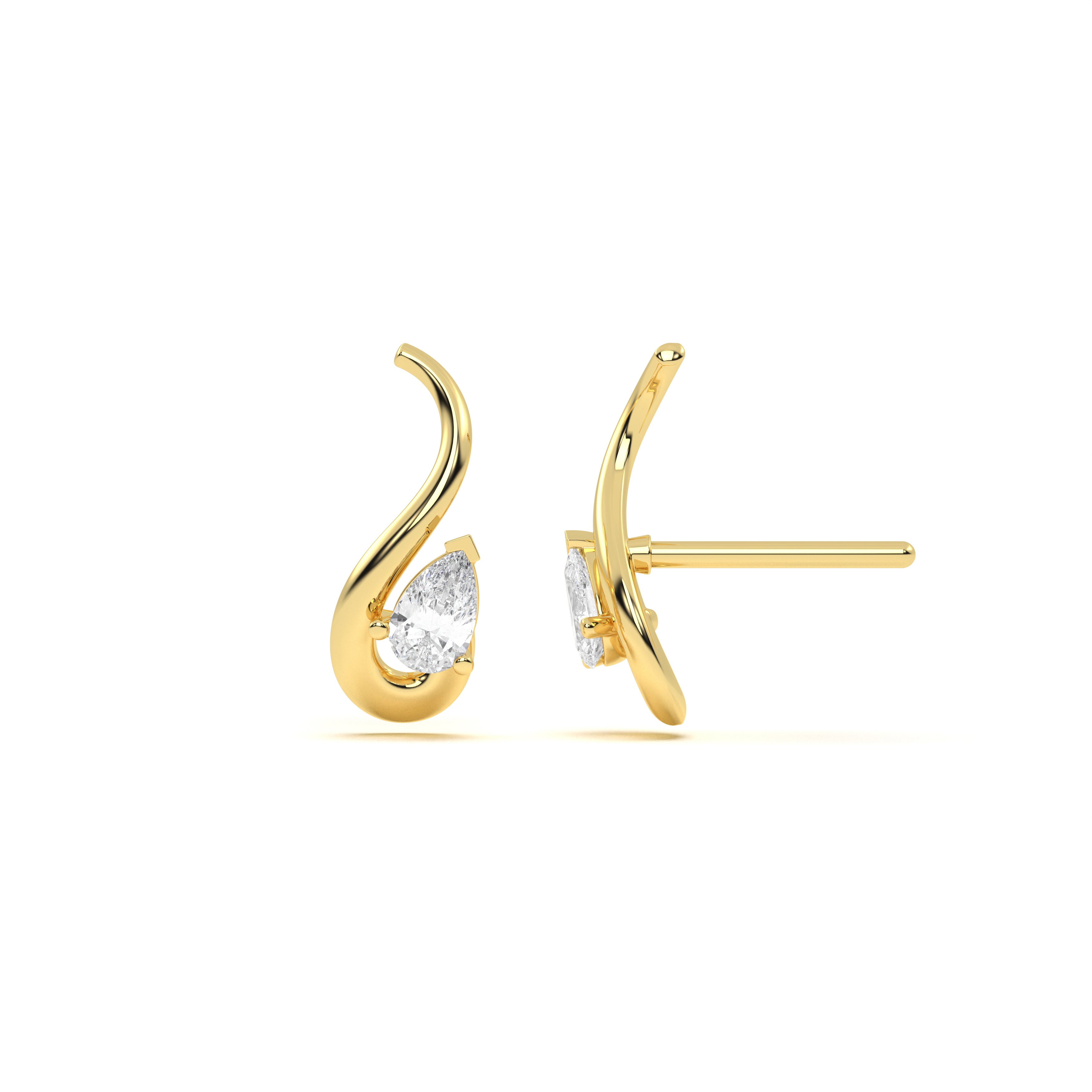 Clam Diamond Leher Studs