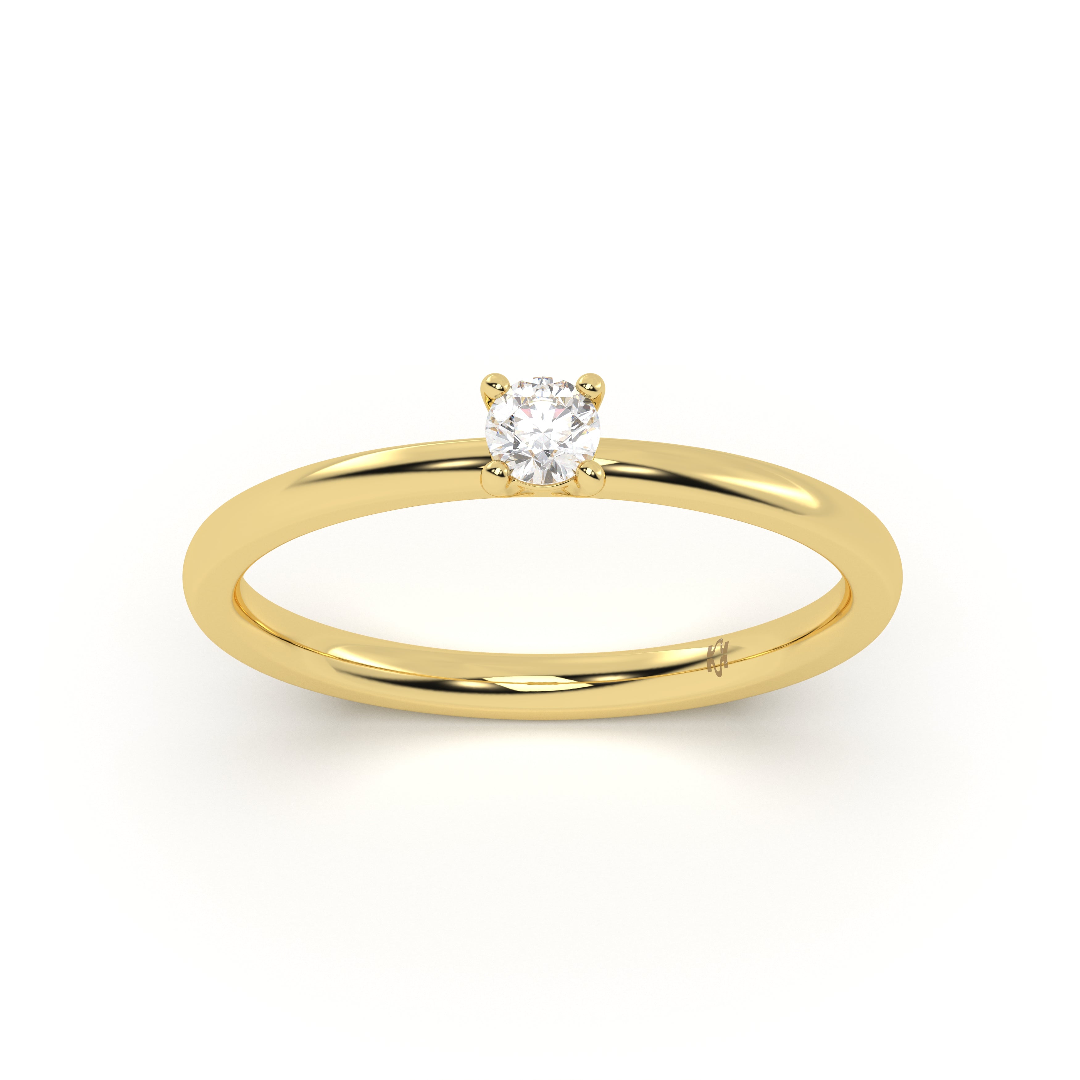 Tiny Round Diamond Ring