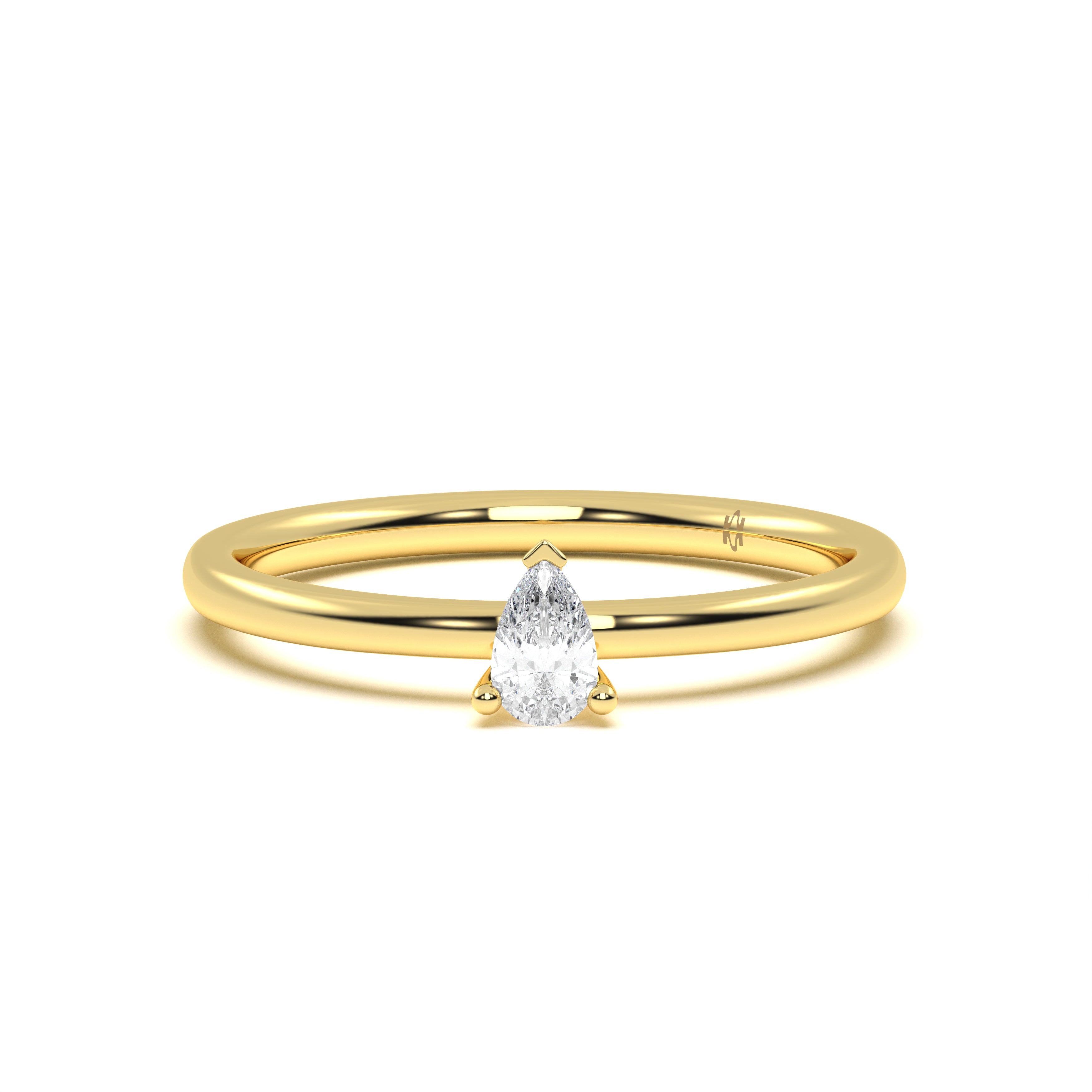 Mini Pear Diamond Ring