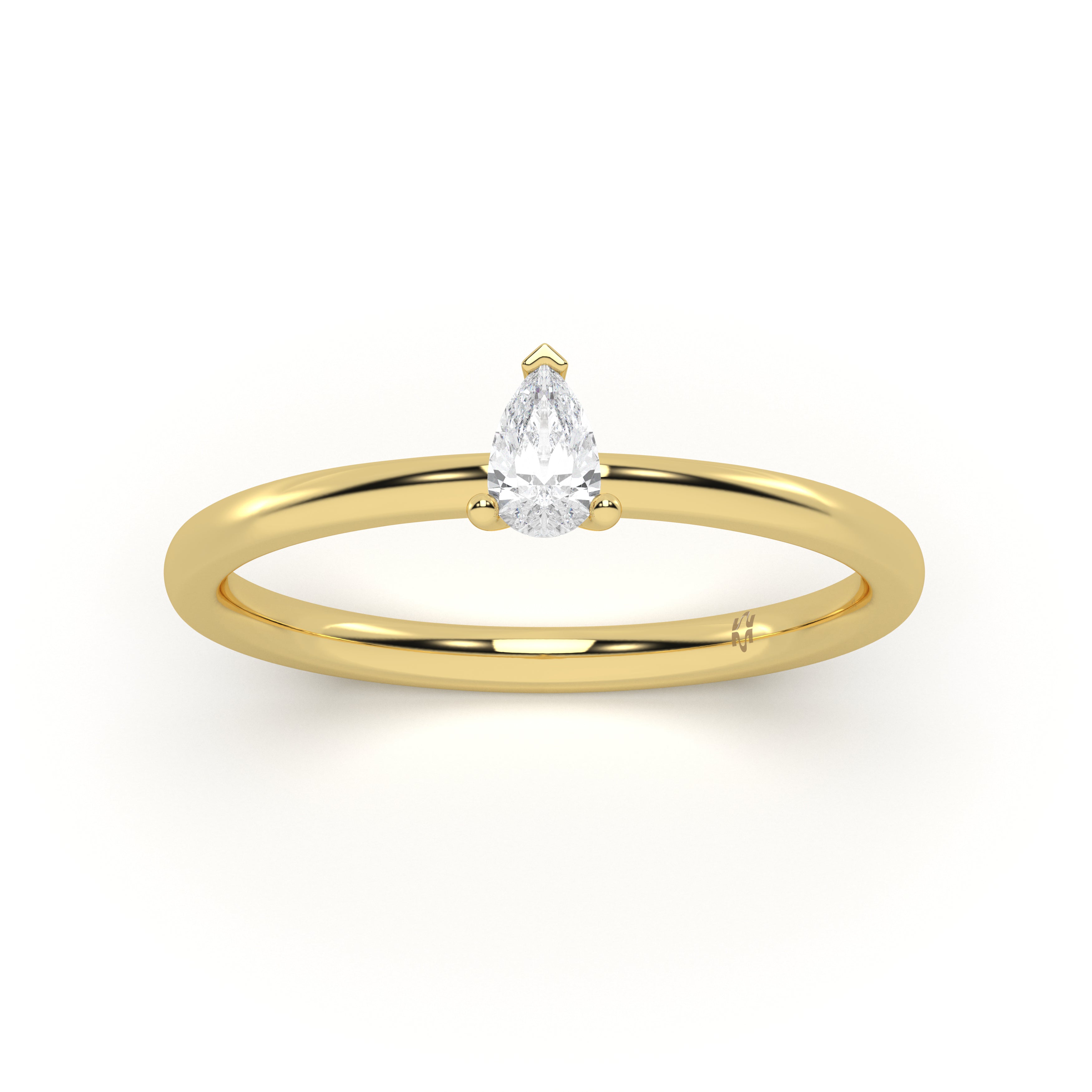 Mini Pear Diamond Ring