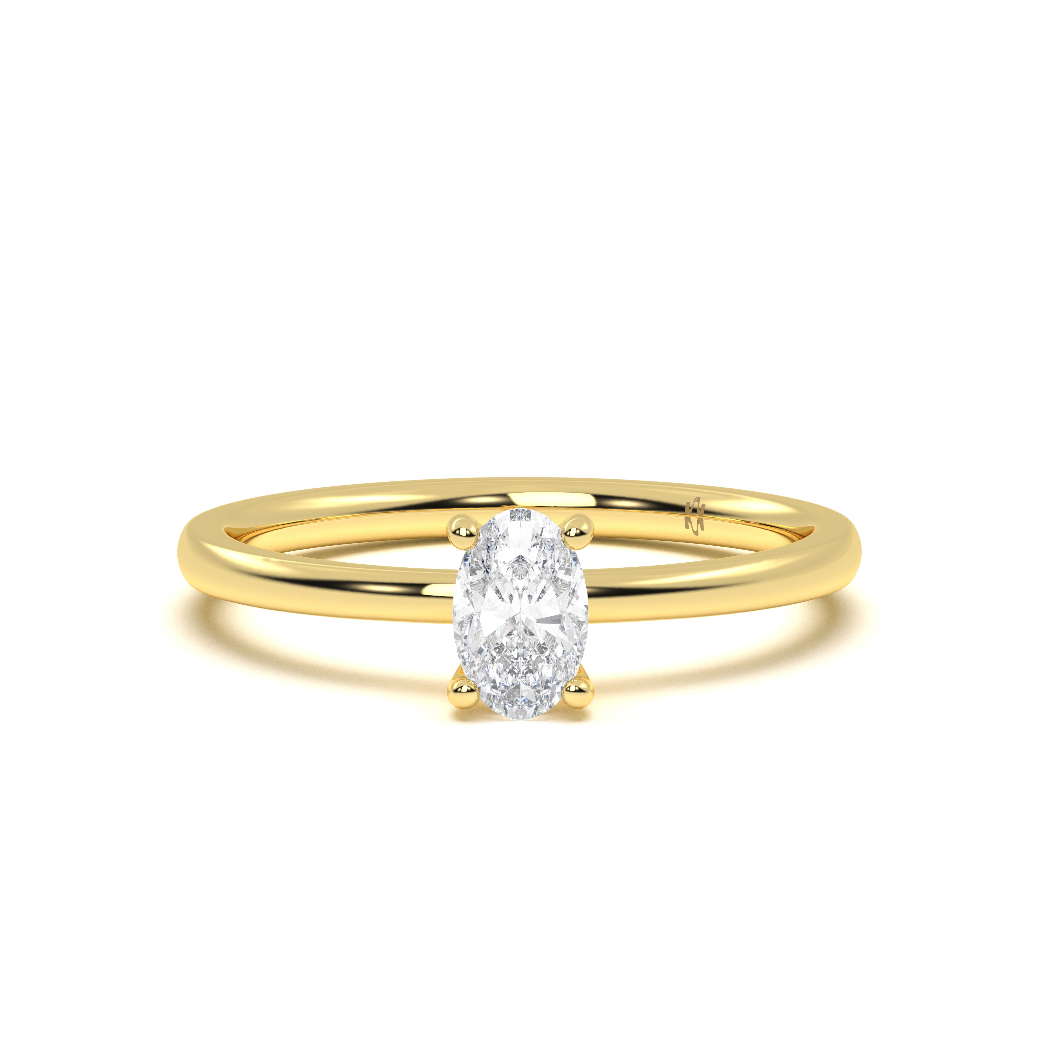 Oval Solitaire Diamond Ring