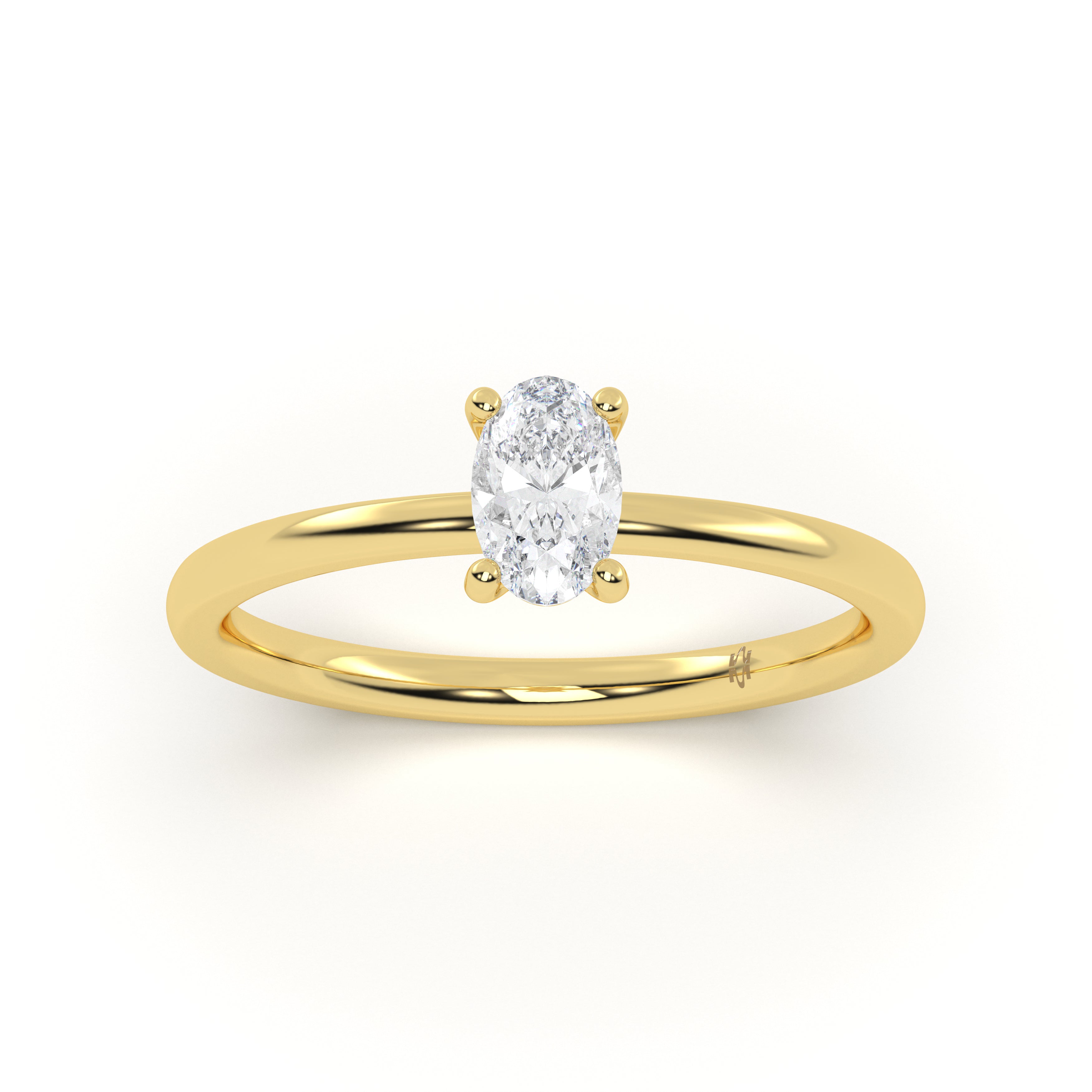 Oval Solitaire Diamond Ring