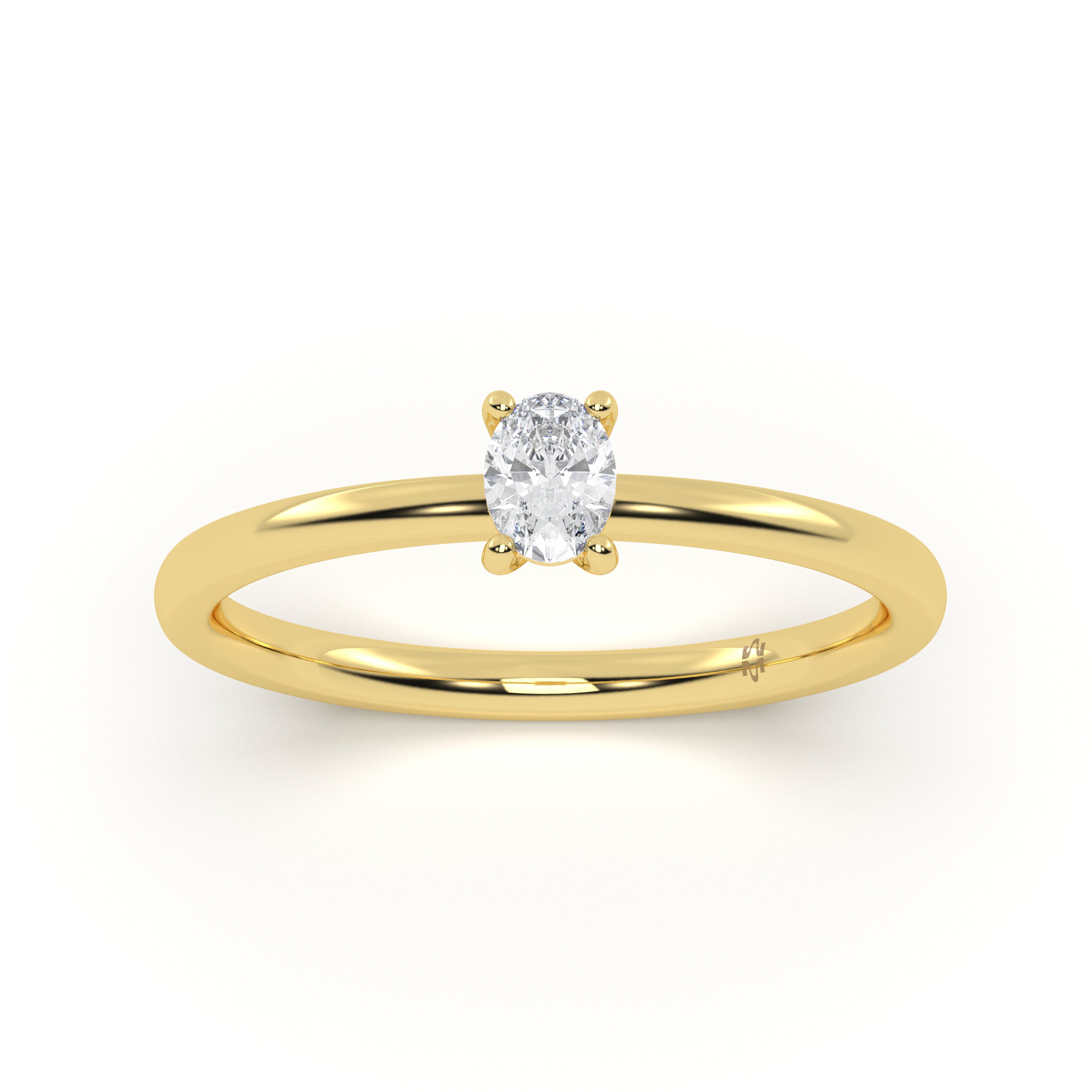 Tiny Oval Diamond Ring
