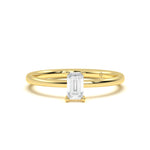 Emerald Solitaire Diamond Ring