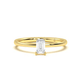 Emerald Solitaire Diamond Ring