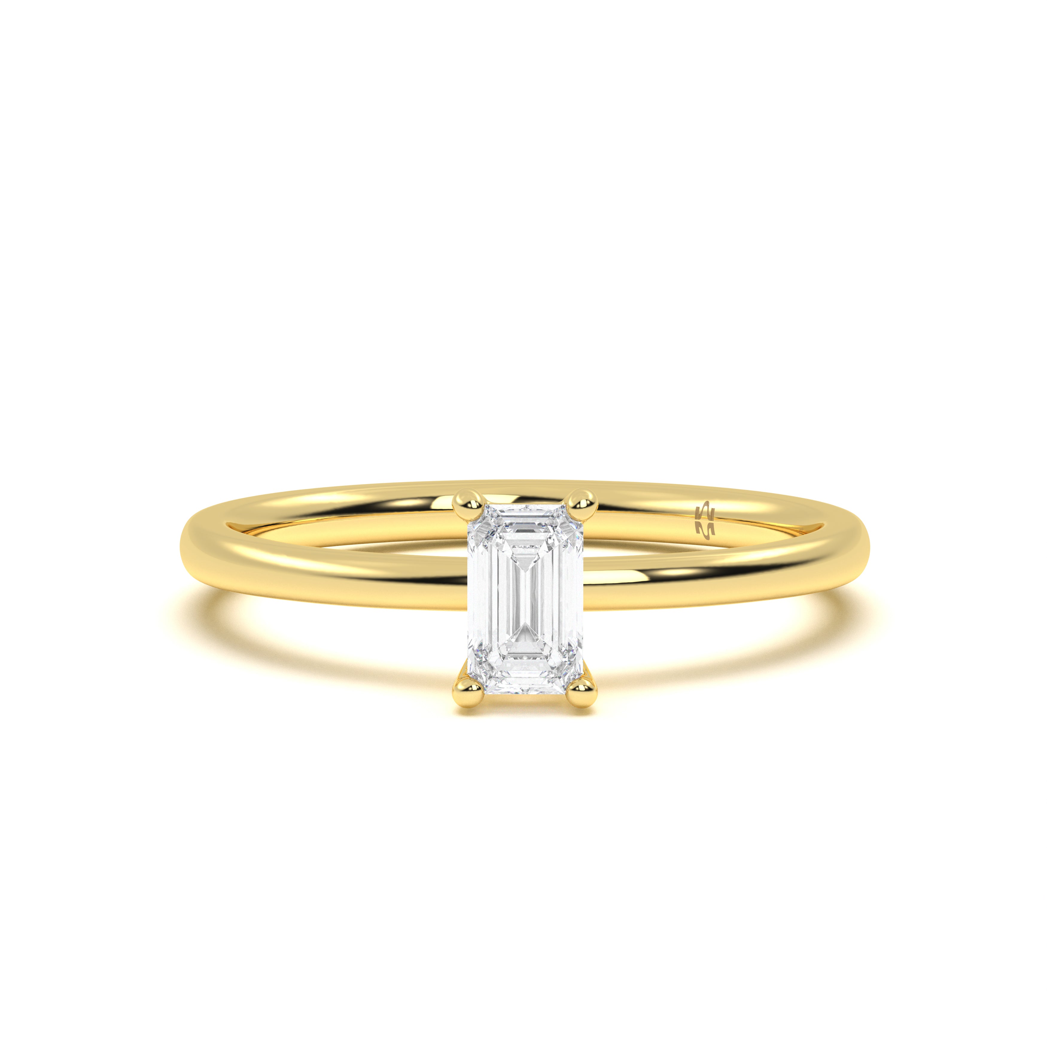 Emerald Solitaire Diamond Ring