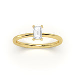 Emerald Solitaire Diamond Ring