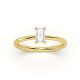Emerald Solitaire Diamond Ring
