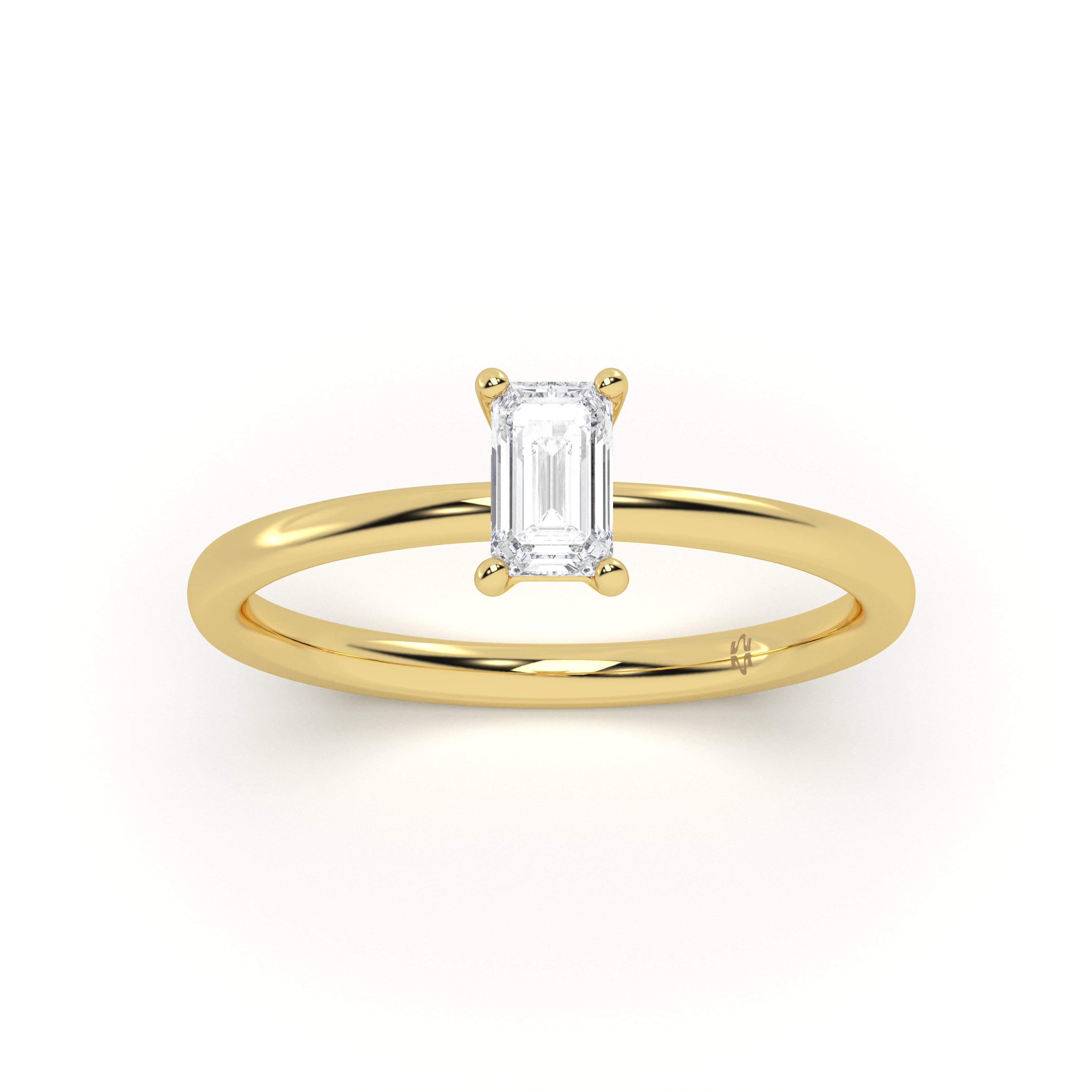 Emerald Solitaire Diamond Ring