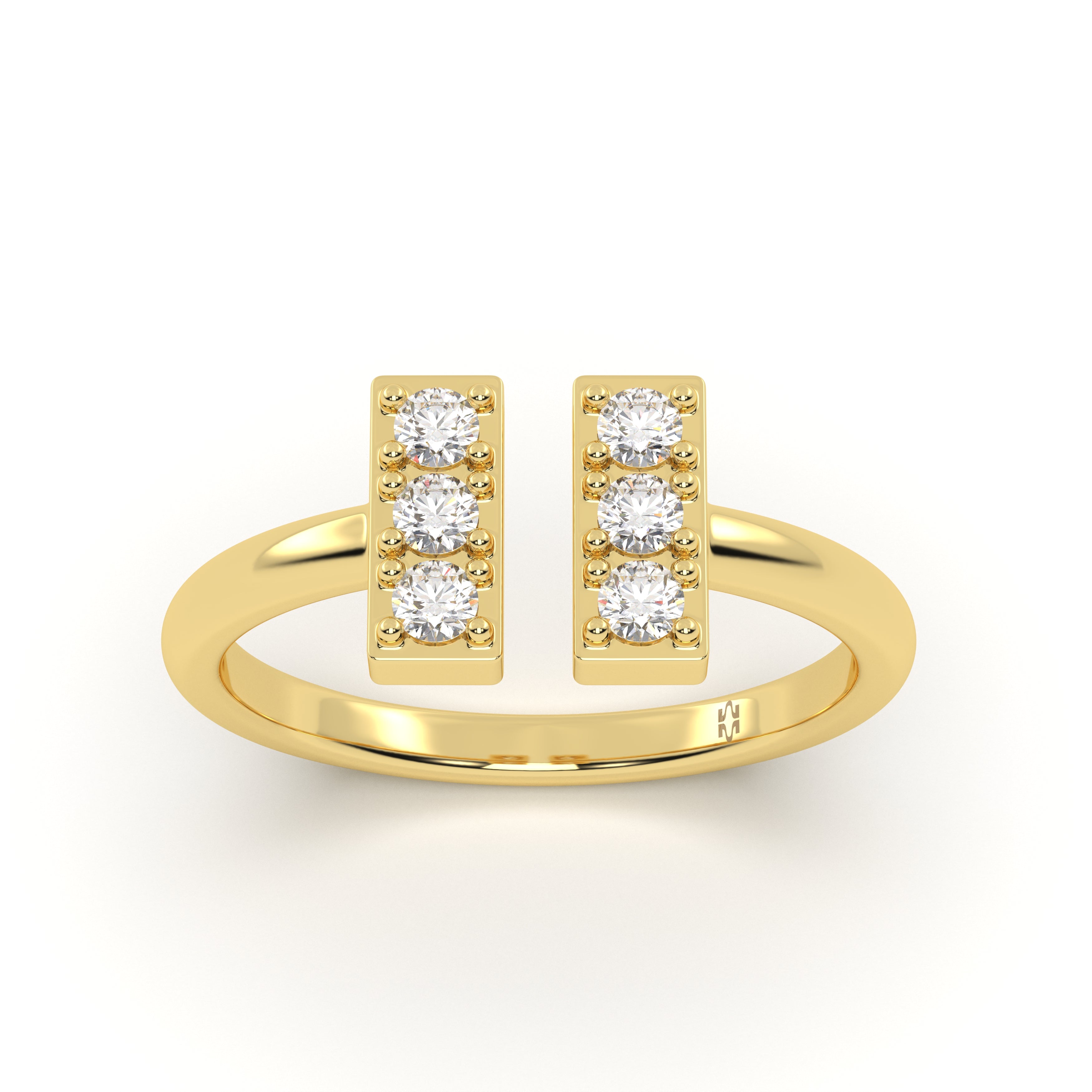 Pave Parallel Diamond Ring