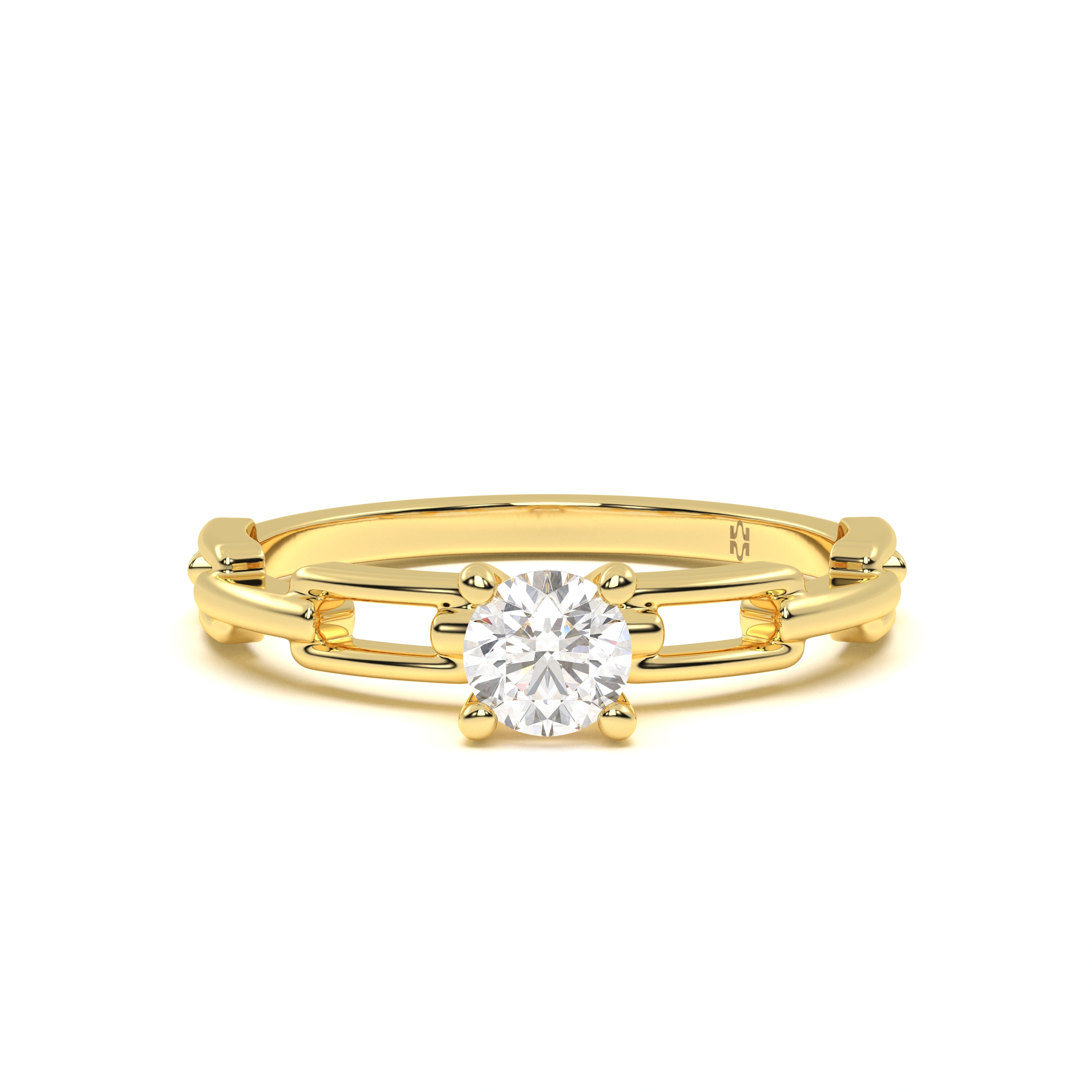 Link Round Diamond Ring