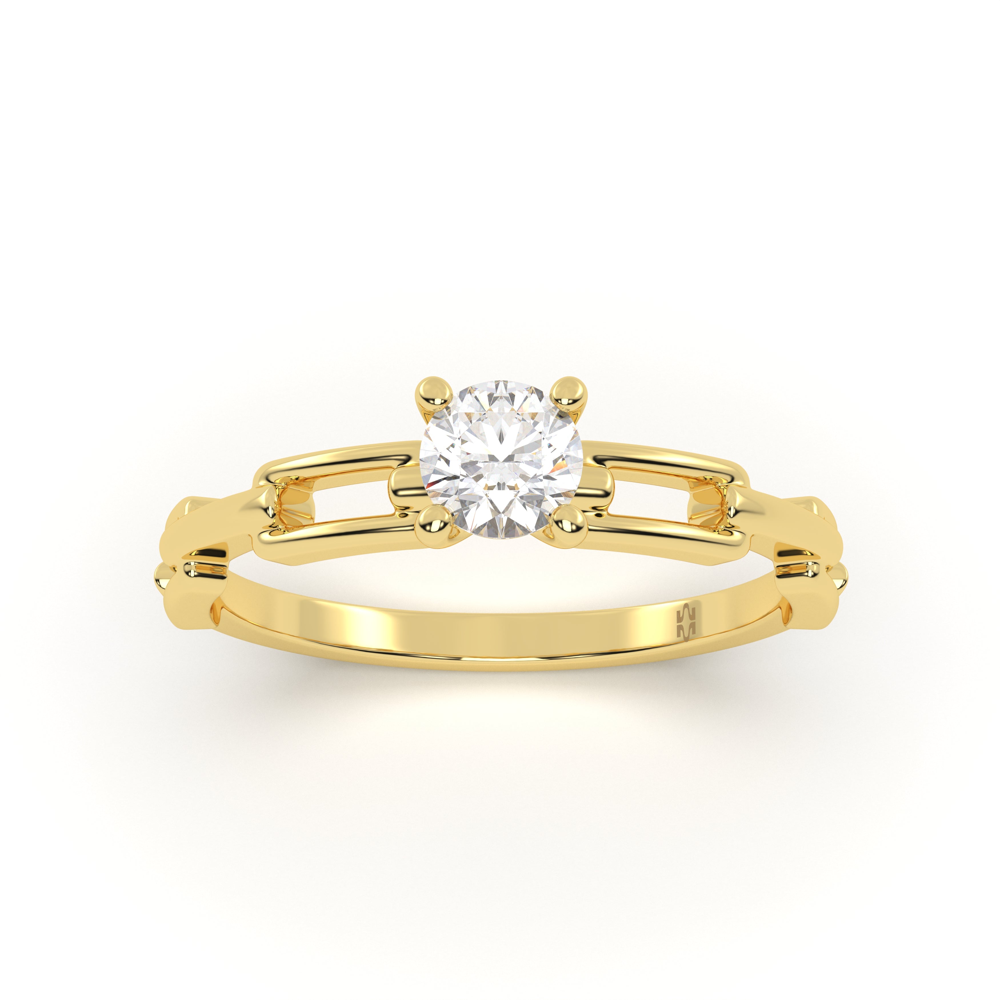 Link Round Diamond Ring