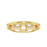 Pave Link Diamond Ring