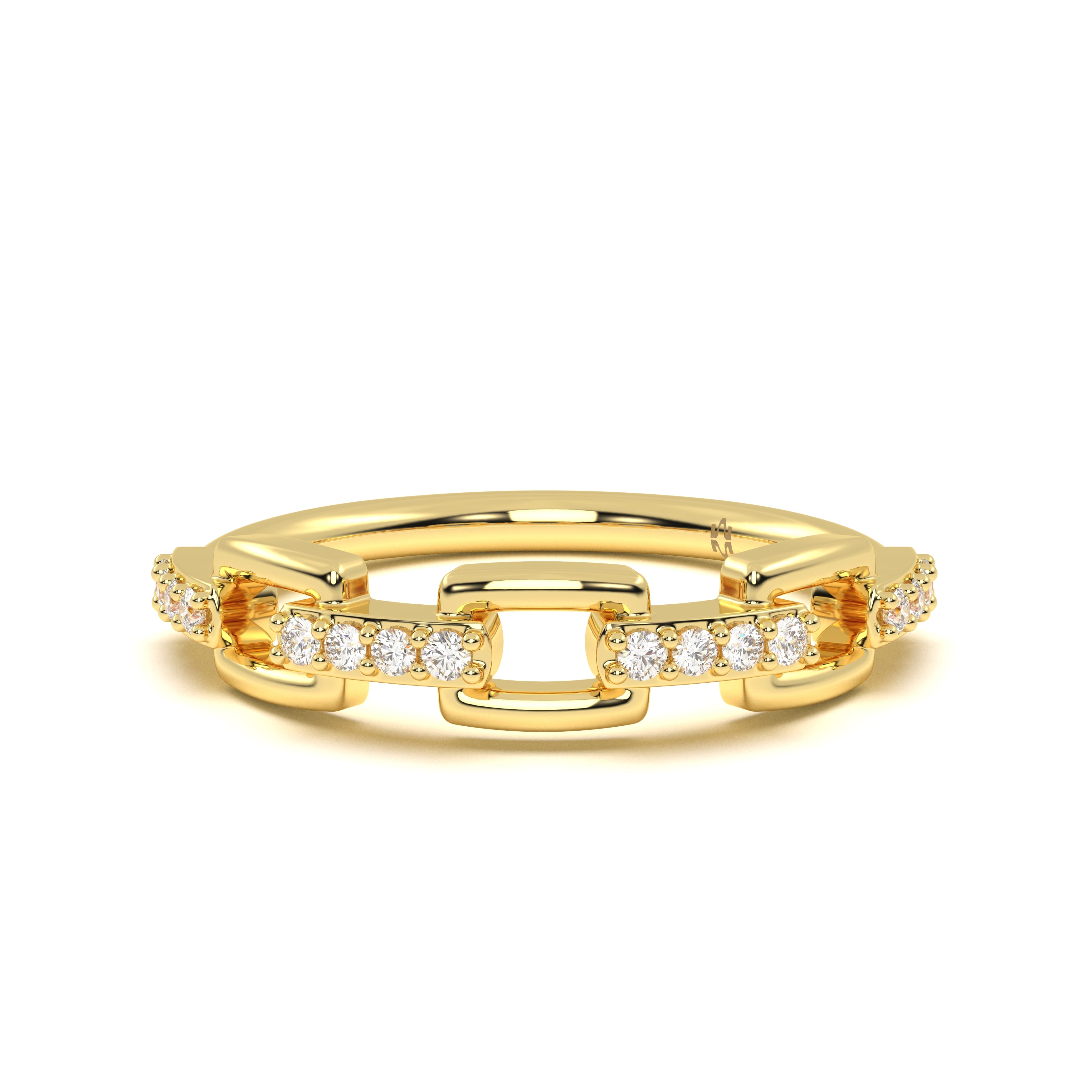 Pave Link Diamond Ring