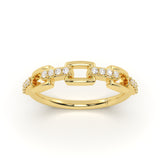Pave Link Diamond Ring