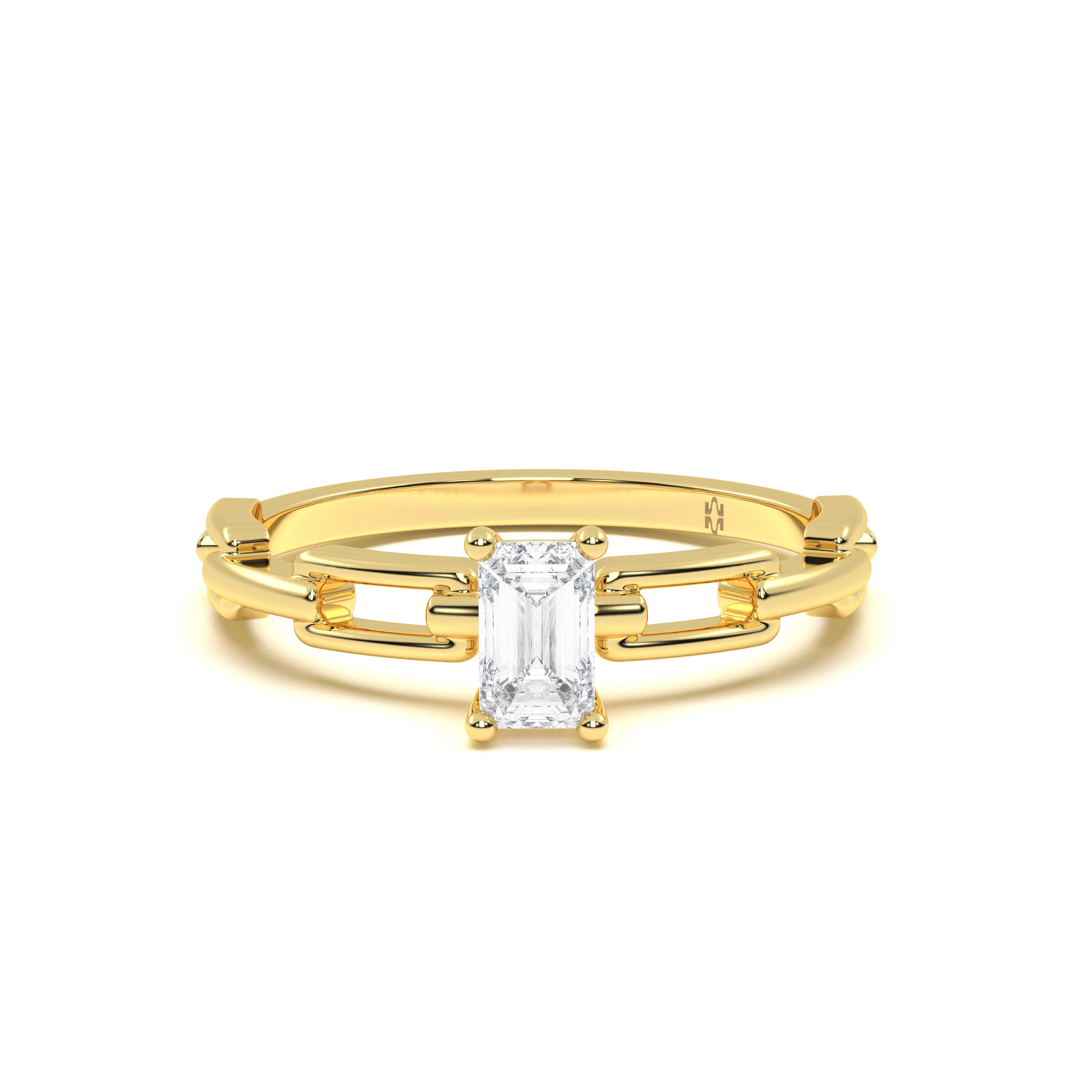 Link Emerald Diamond Ring
