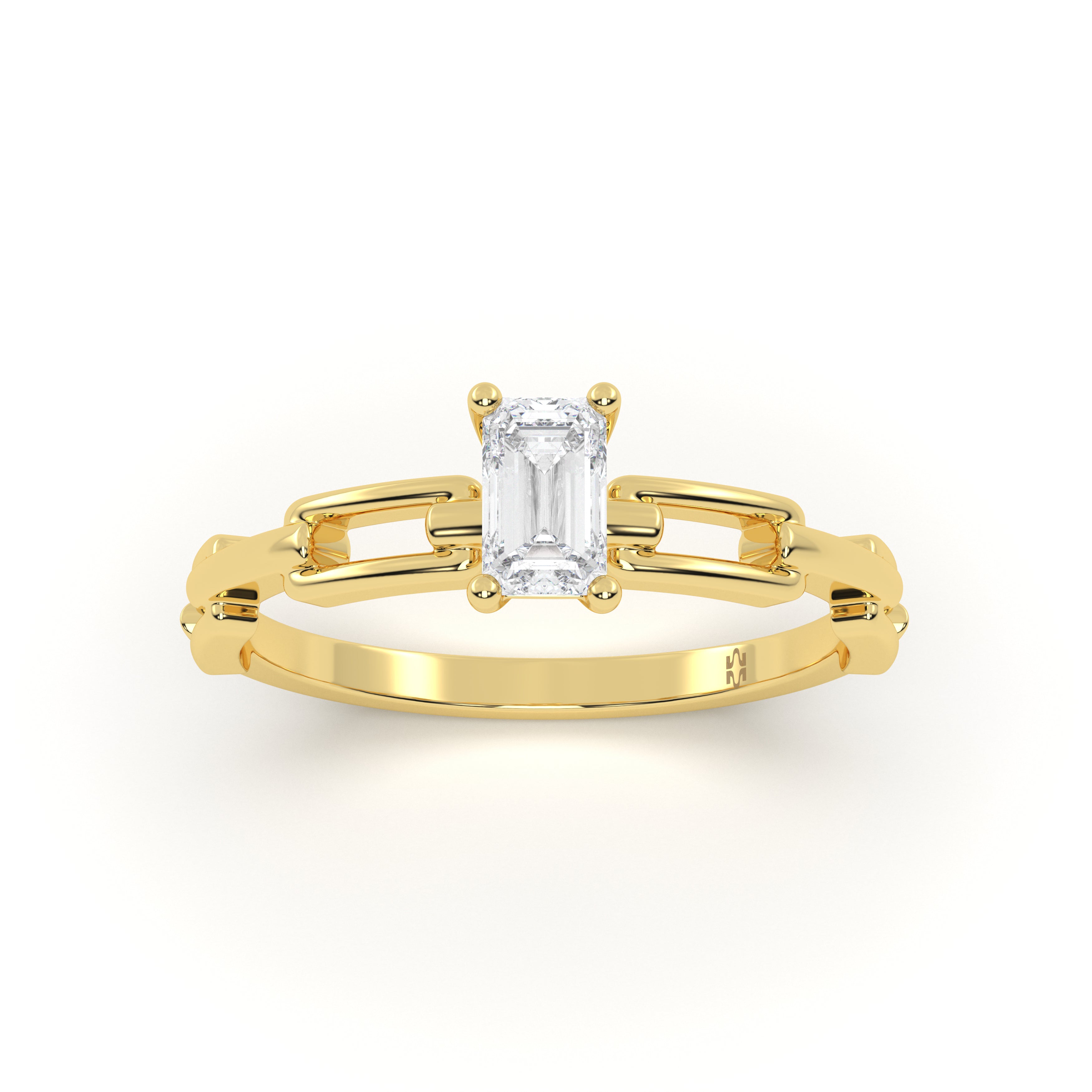 Link Emerald Diamond Ring