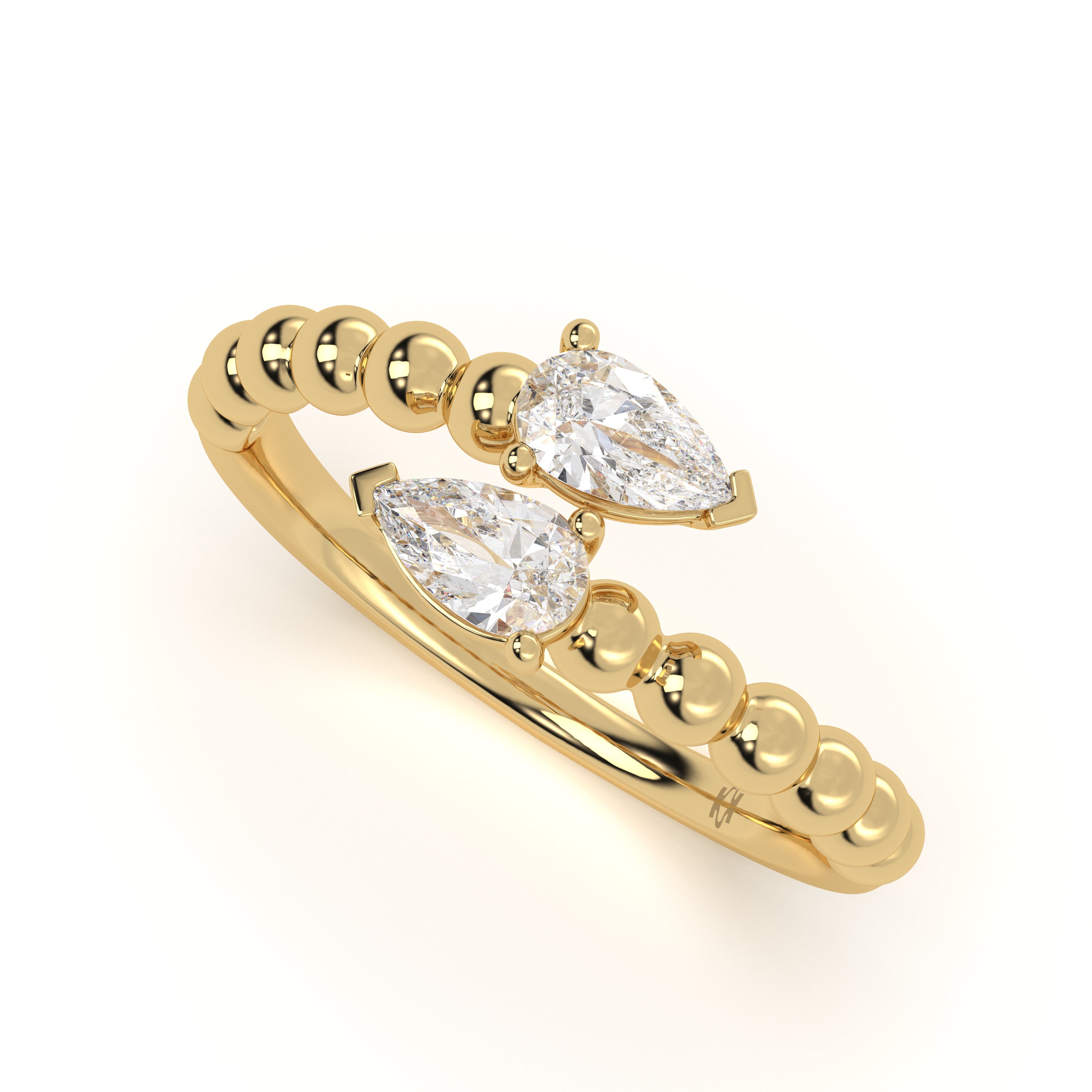 Pear Diamond Aura Ring