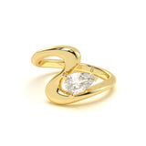 Flowing Diamond Leher Ring