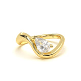Wavy Diamond Leher Ring