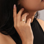Wavy Diamond Leher Ring
