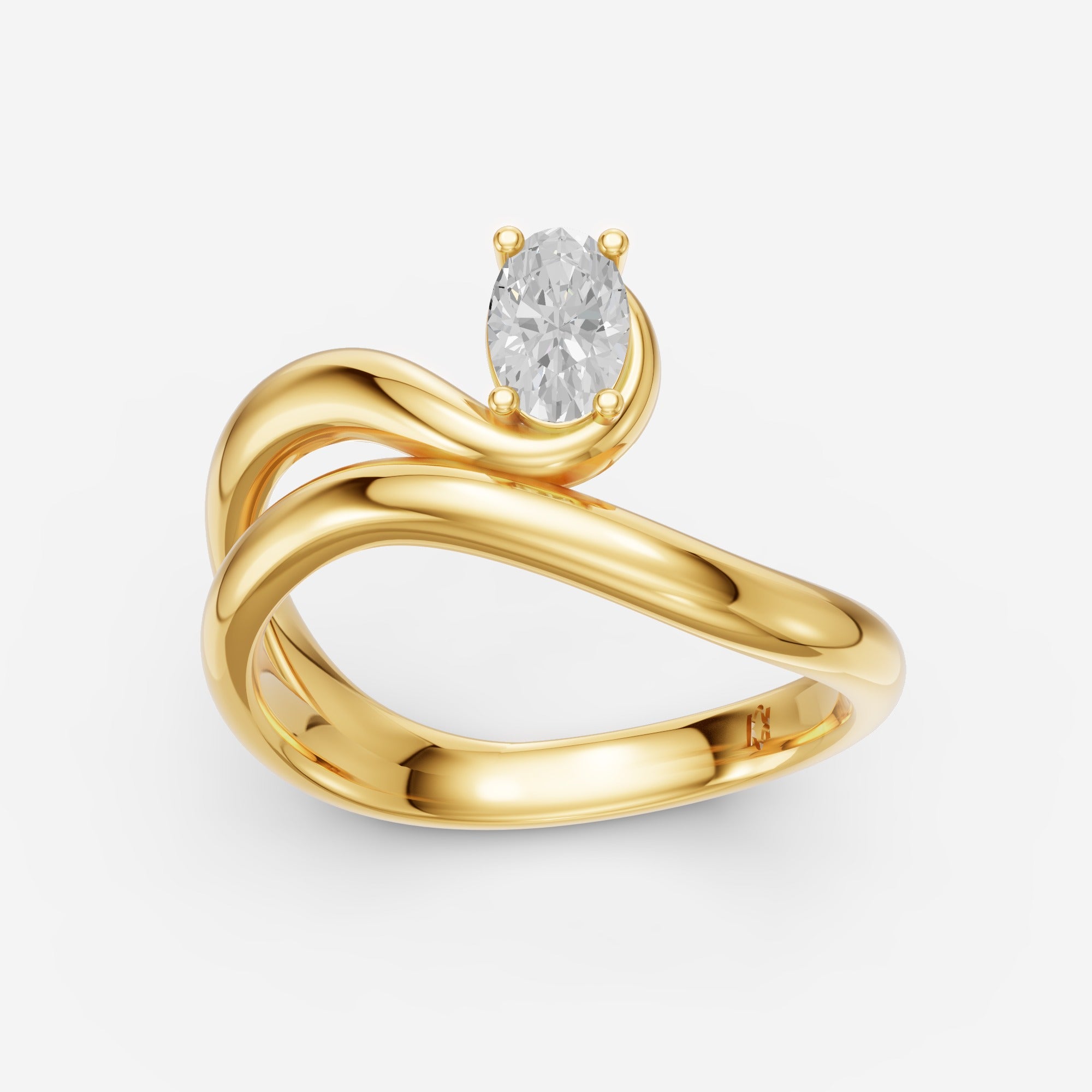 Curvy Diamond Leher Ring