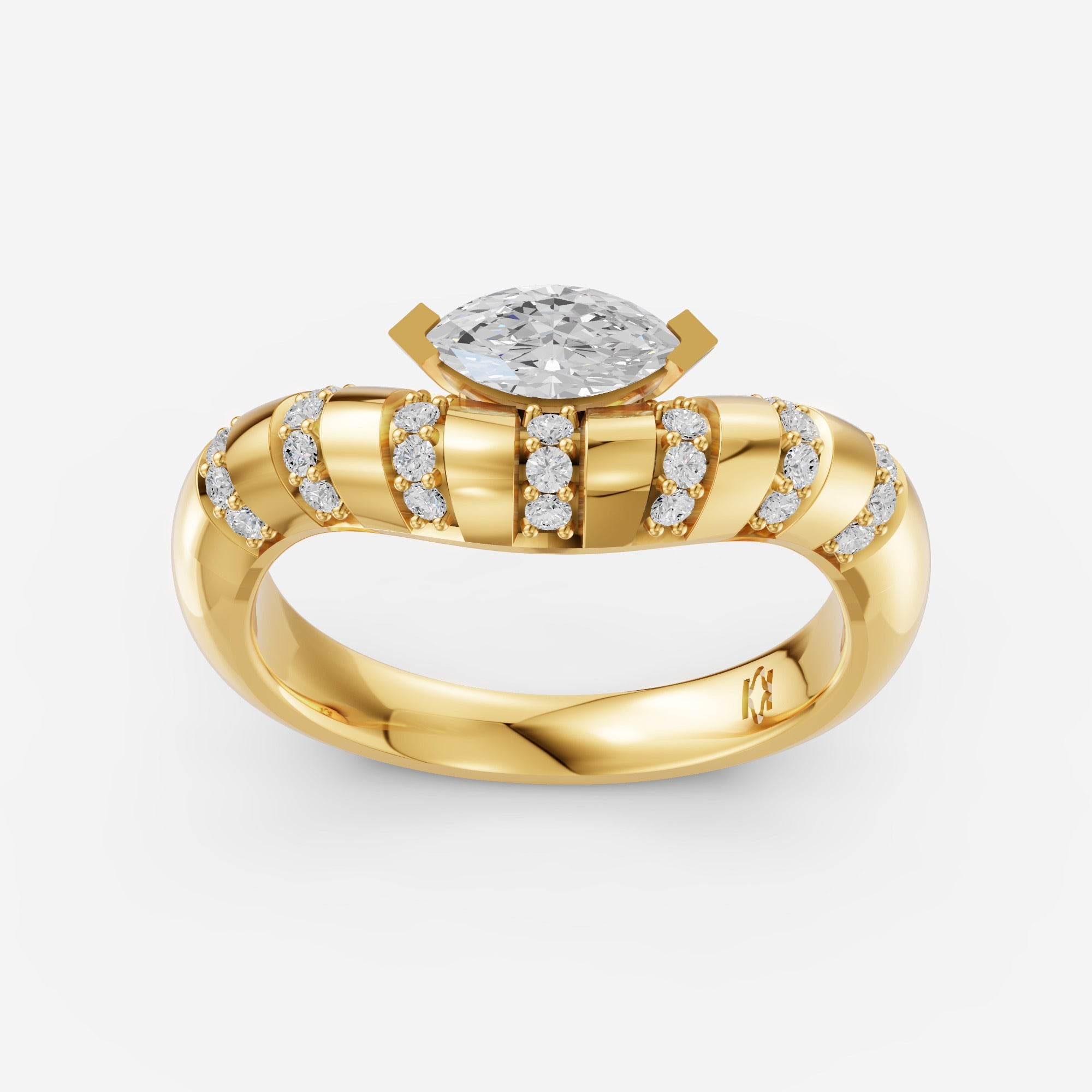 Crown Diamond Leher Ring