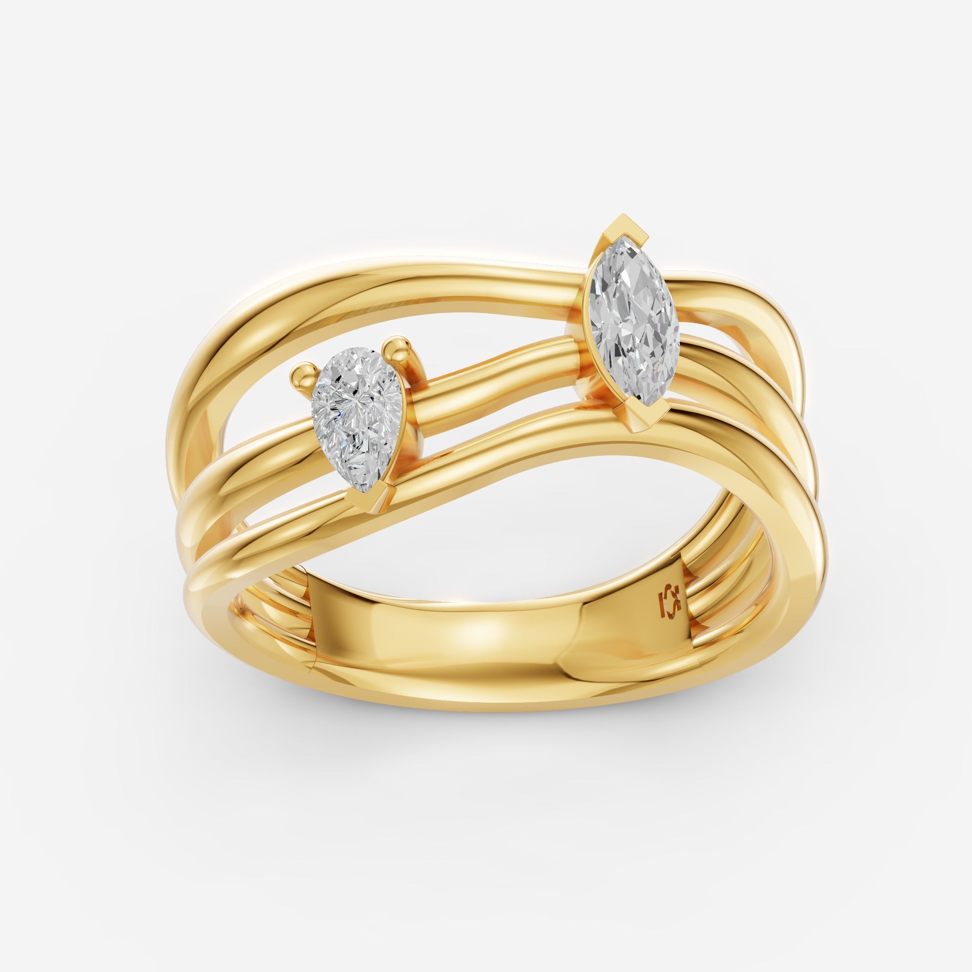 Tide Diamond Leher Ring