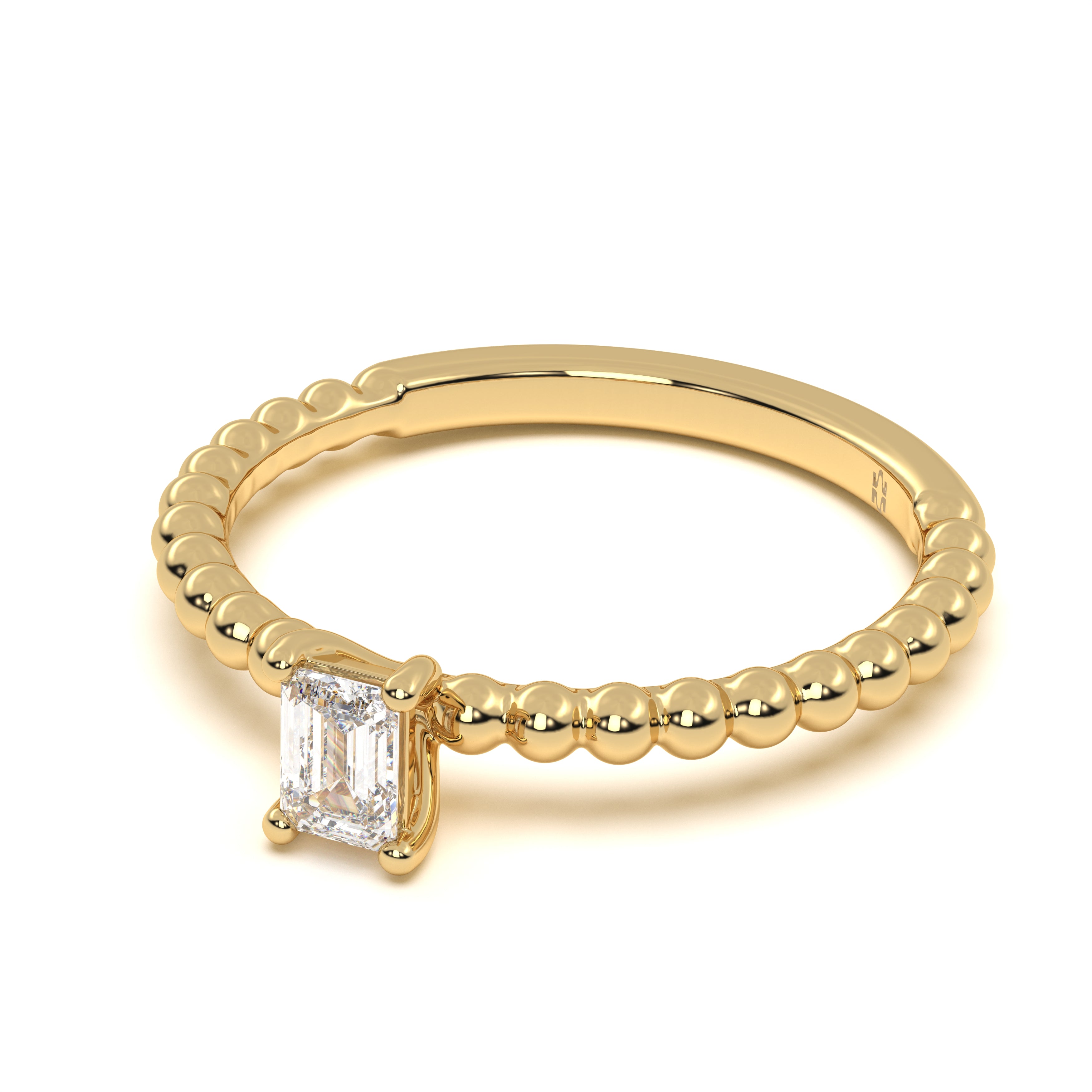 Emerald Solitaire Aura Ring