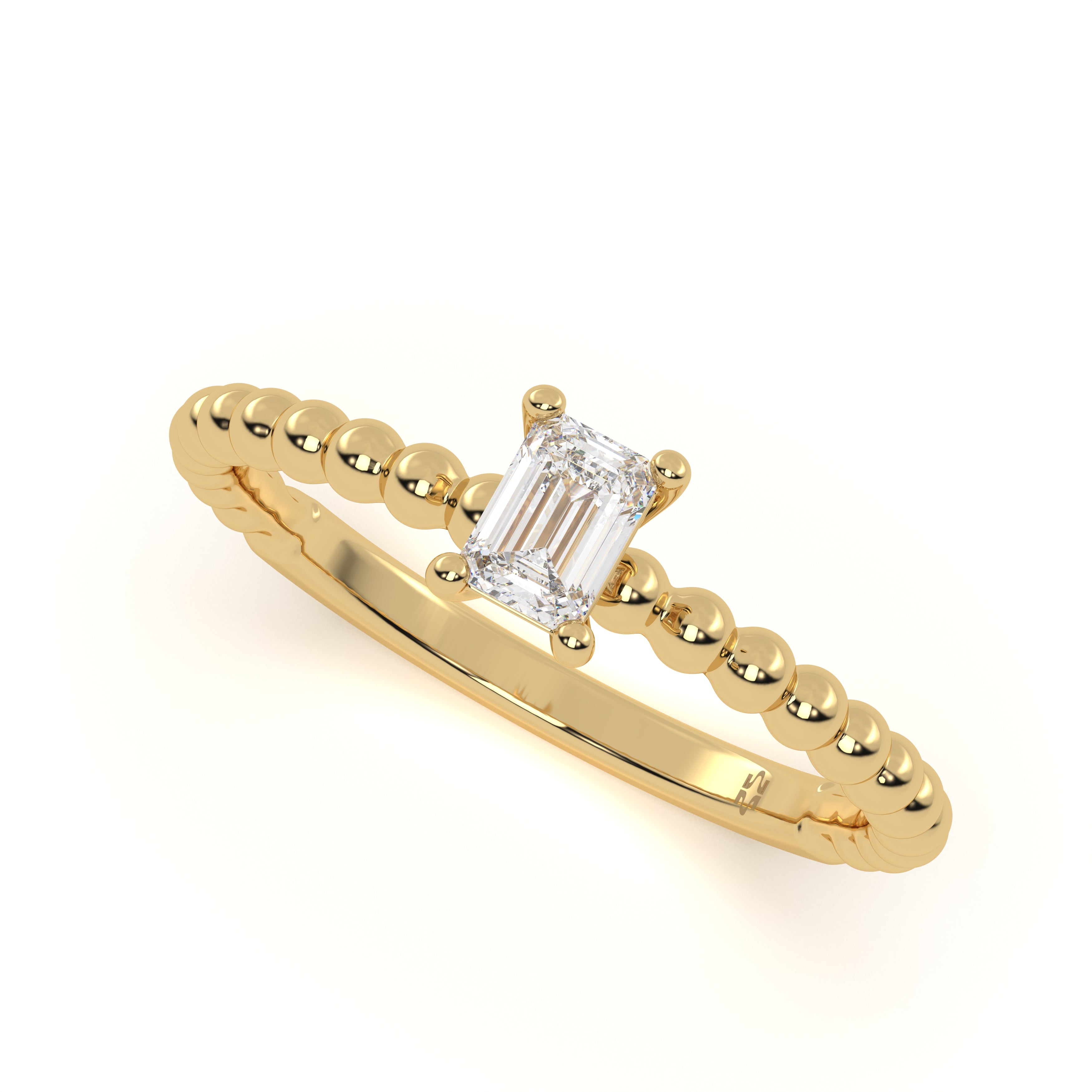 Emerald Solitaire Aura Ring