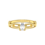 Link Pear Diamond Ring