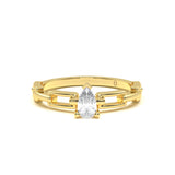Link Pear Diamond Ring