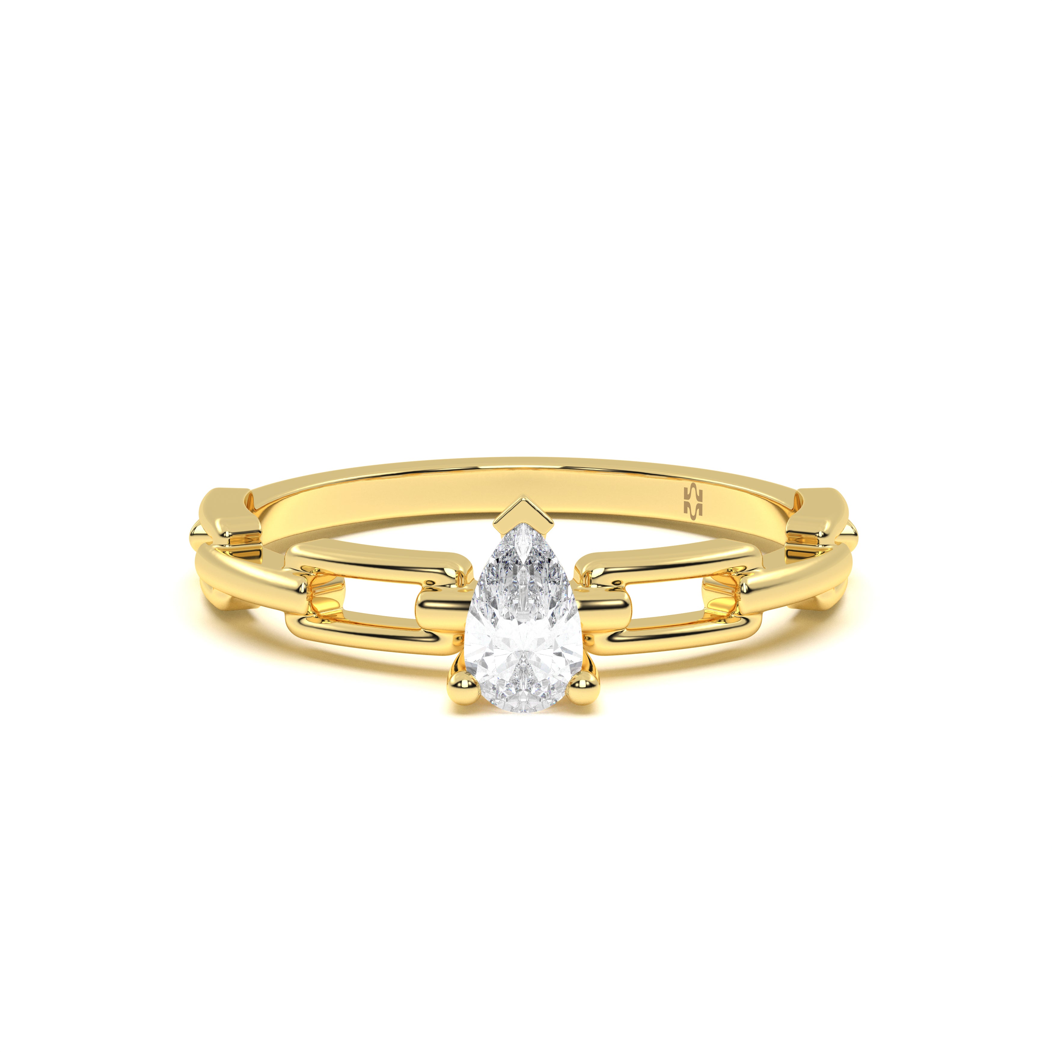 Link Pear Diamond Ring