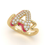 Mija Enamel 'A' Ring 