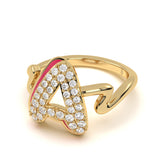 Mija Enamel 'A' Ring 