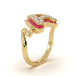 Mija Enamel 'A' Ring 