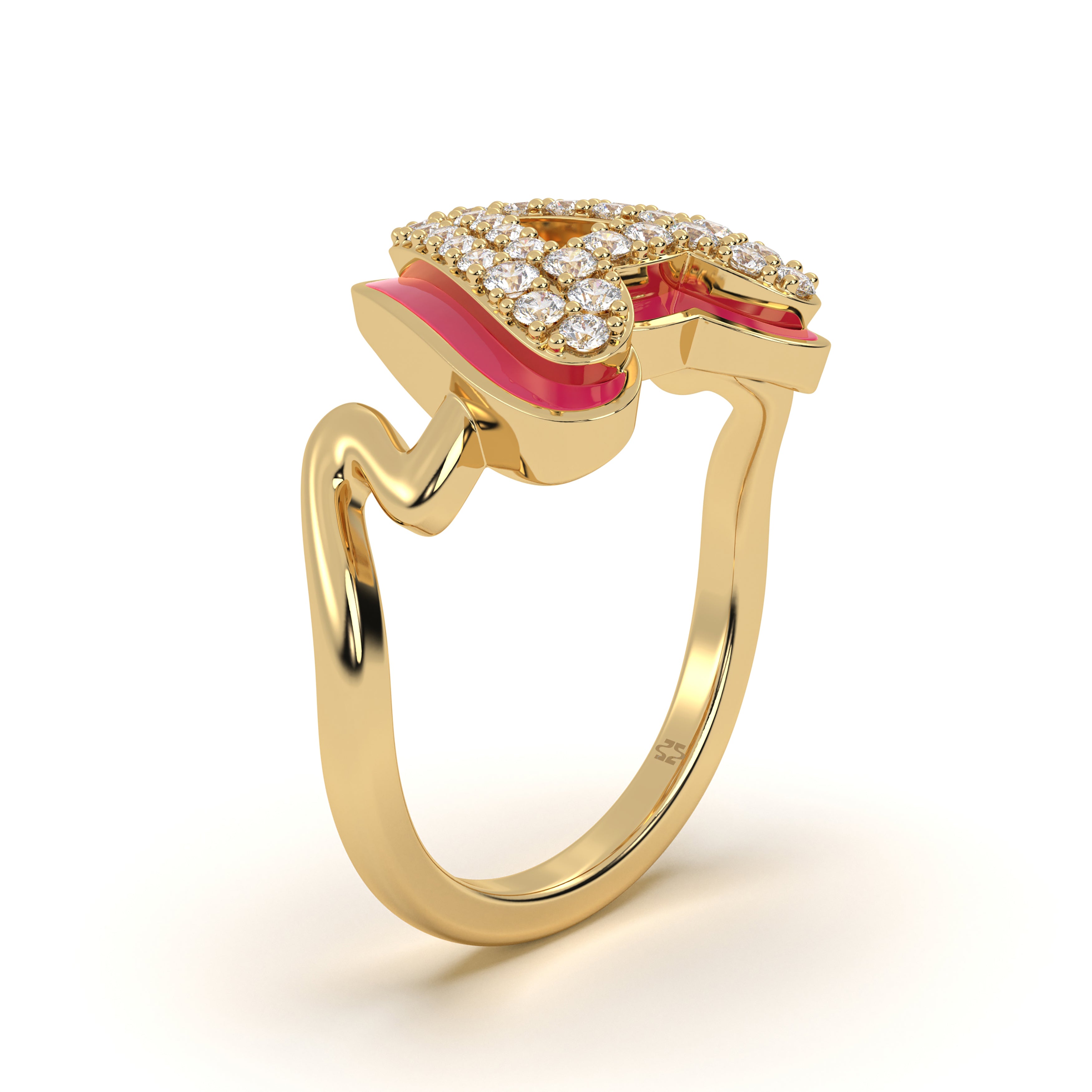 Mija Enamel 'A' Ring 