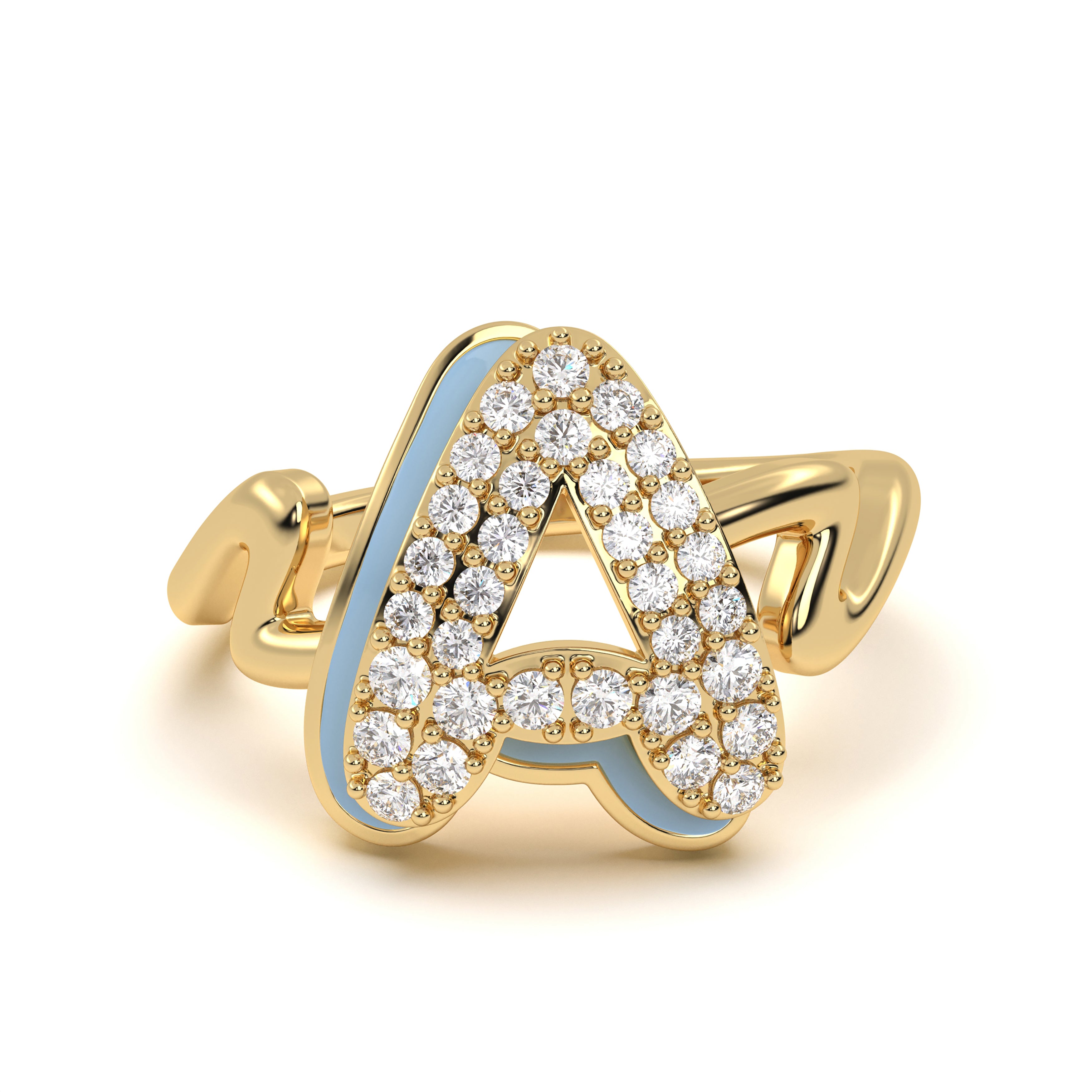 Mija Enamel 'A' Ring 