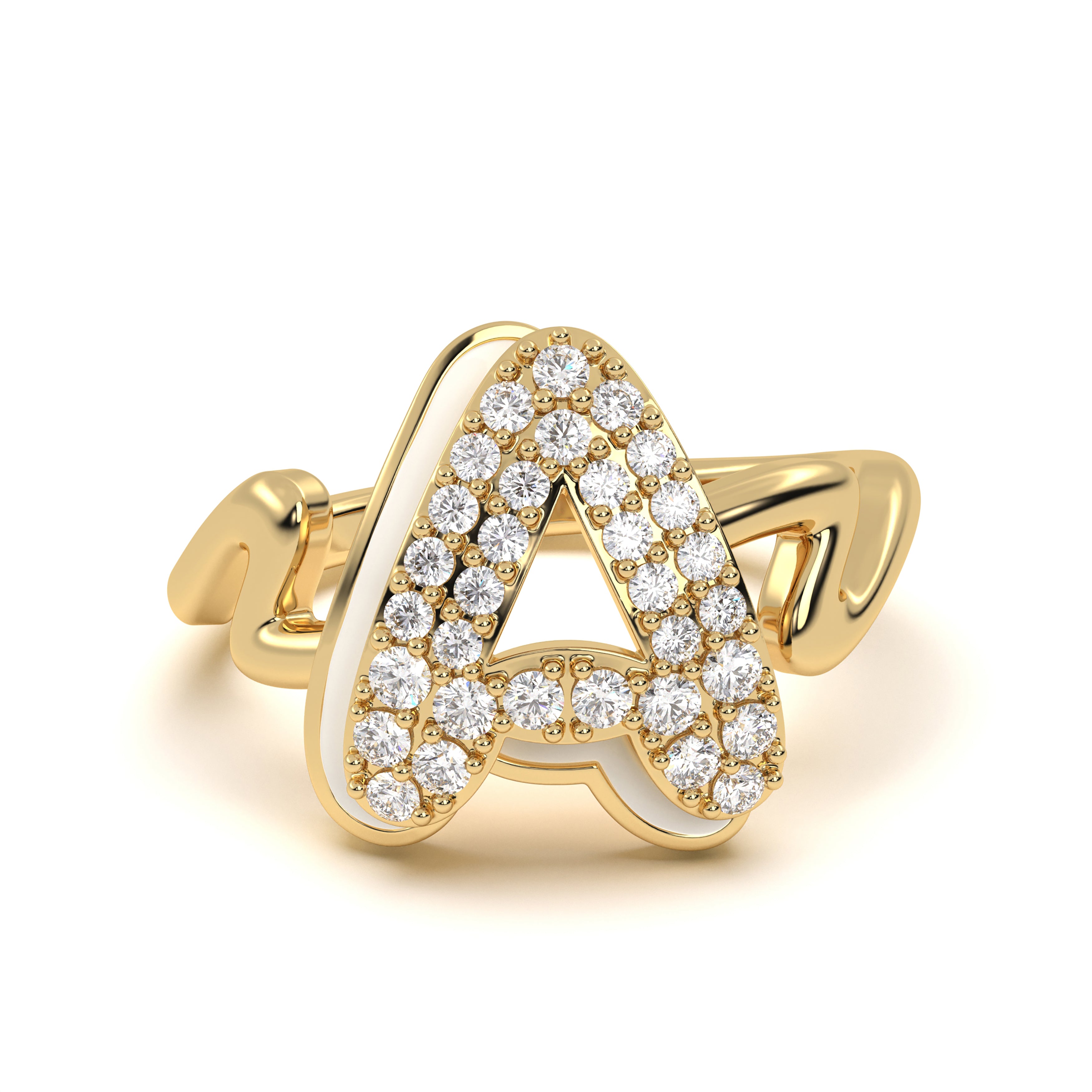 Mija Enamel 'A' Ring 