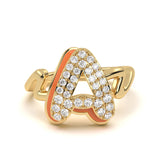 Mija Enamel 'A' Ring 
