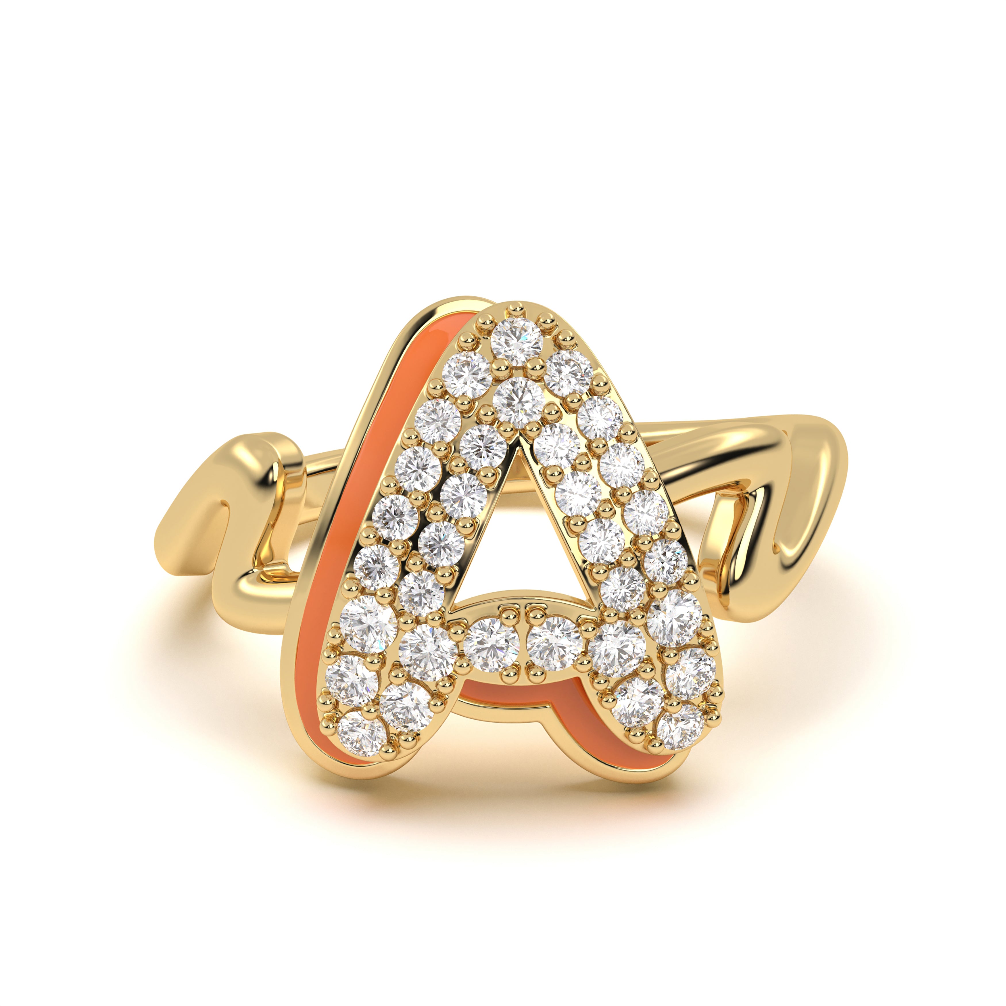 Mija Enamel 'A' Ring 
