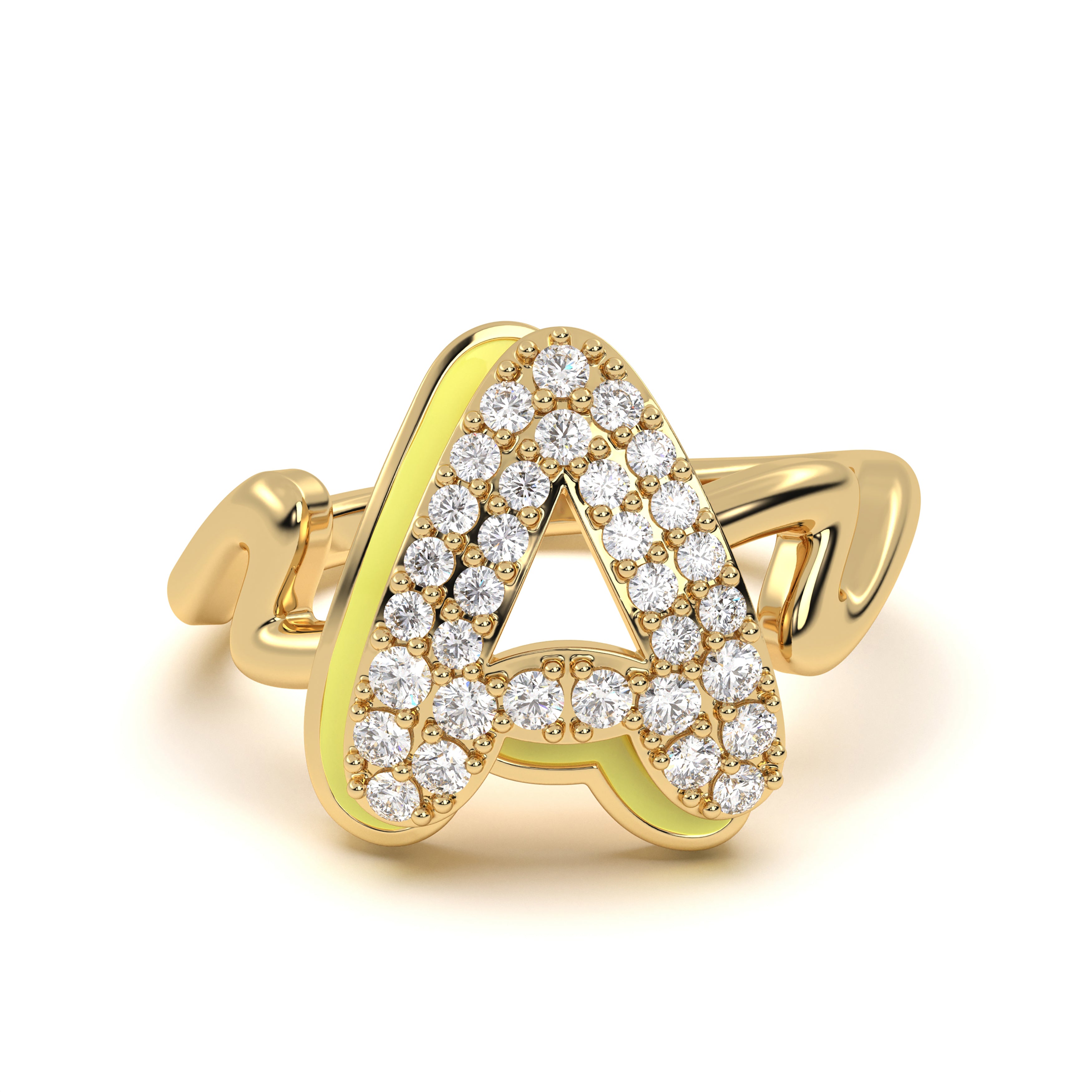 Mija Enamel 'A' Ring 