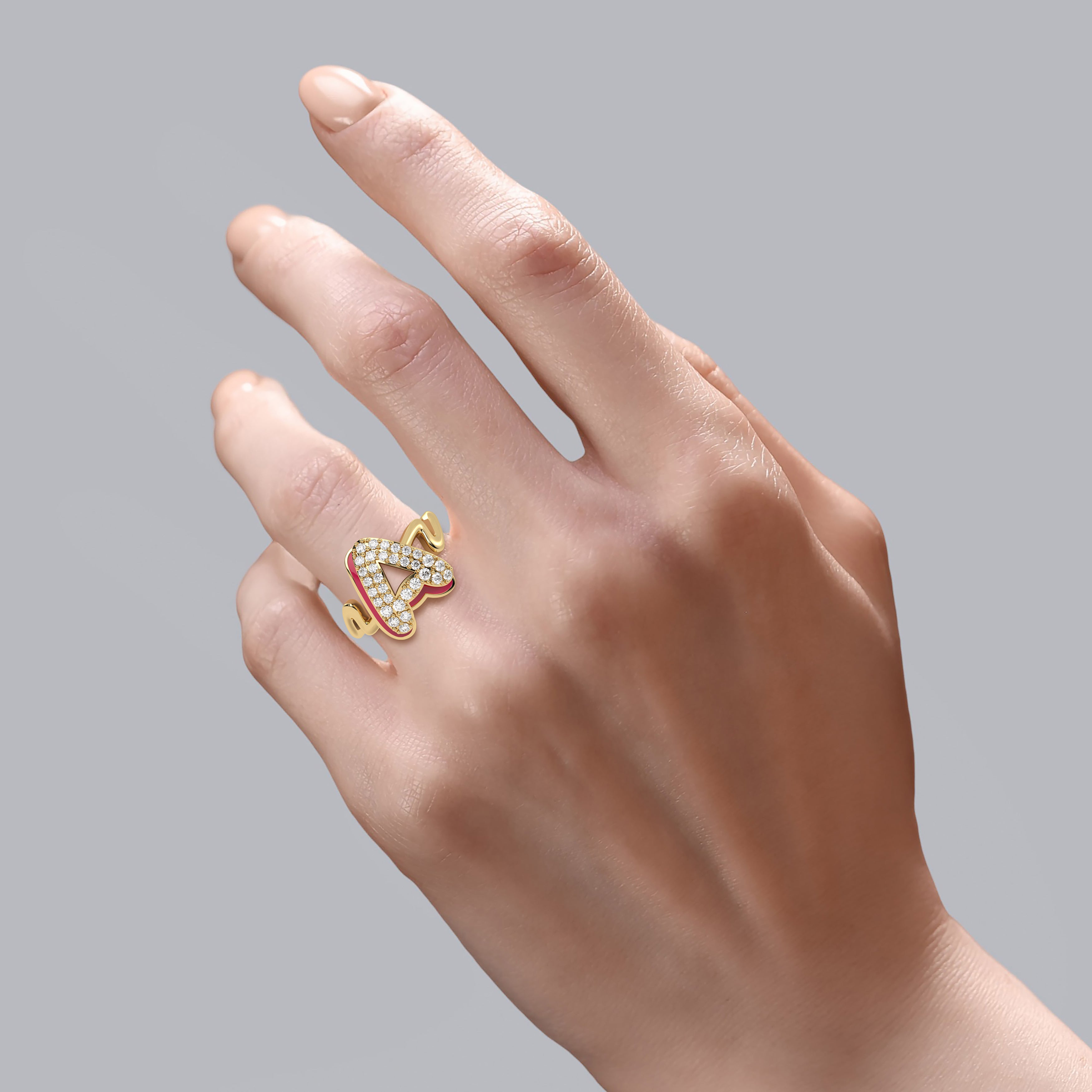 Mija Enamel 'A' Ring 