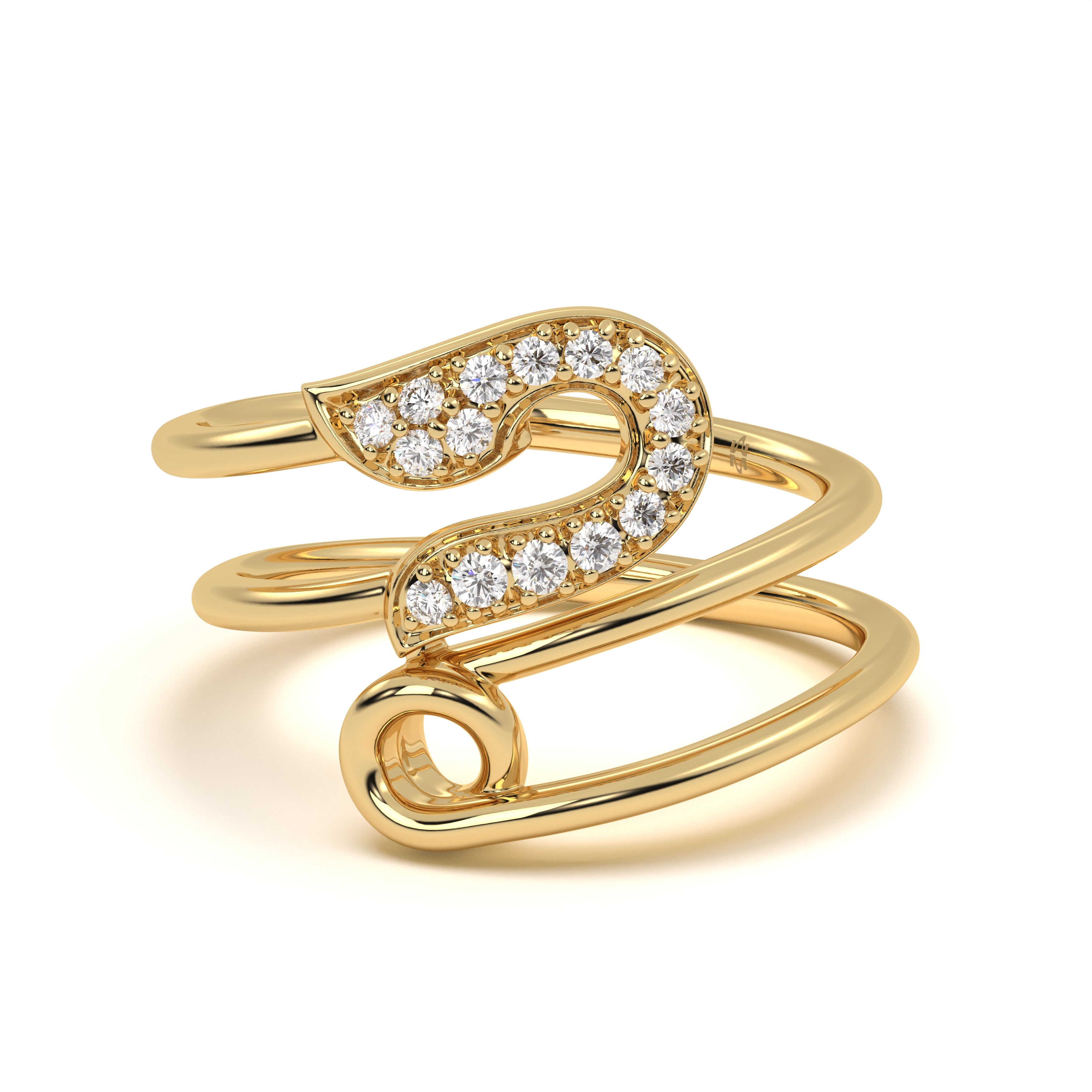 Pavé Pin Diamond Ring
