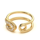 Open Pin Diamond Ring