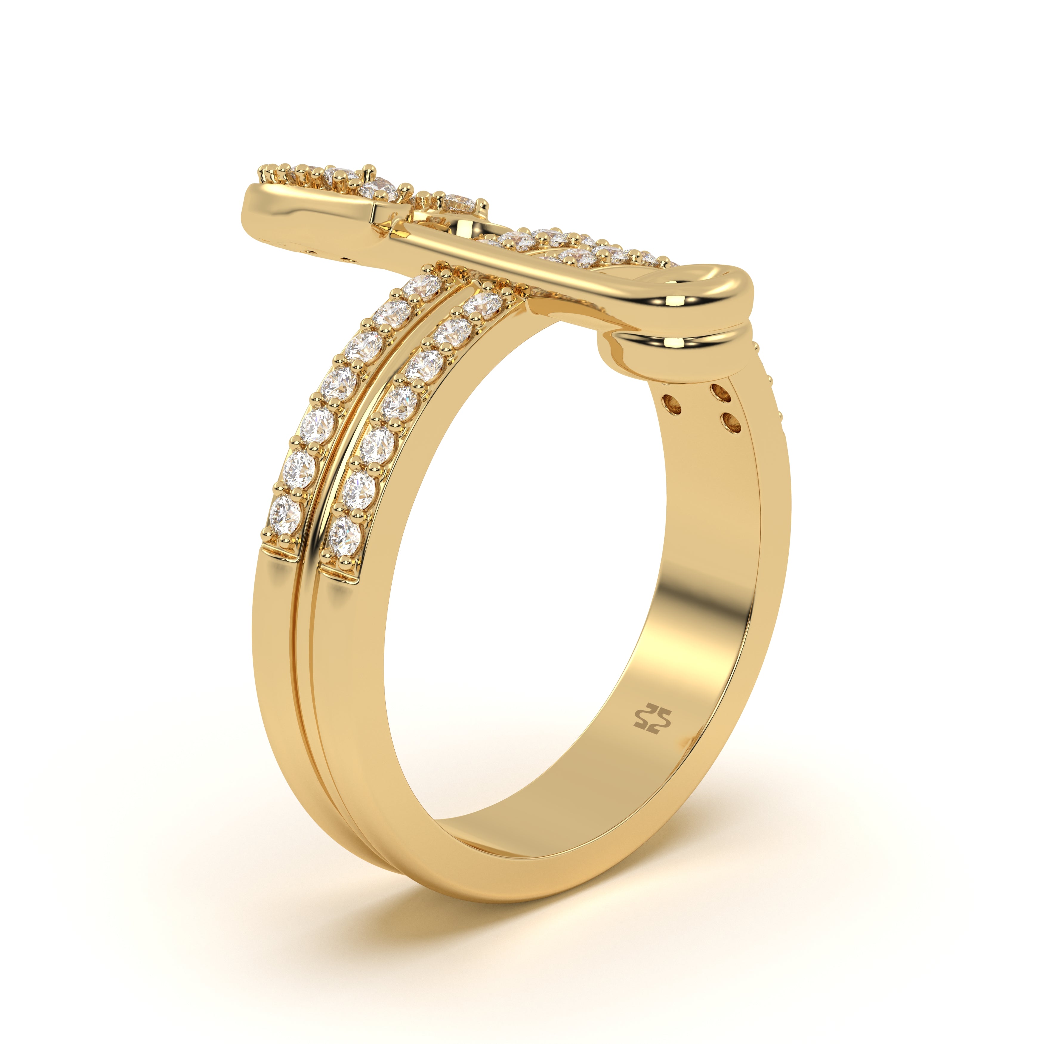 Pin Pave Diamond Ring