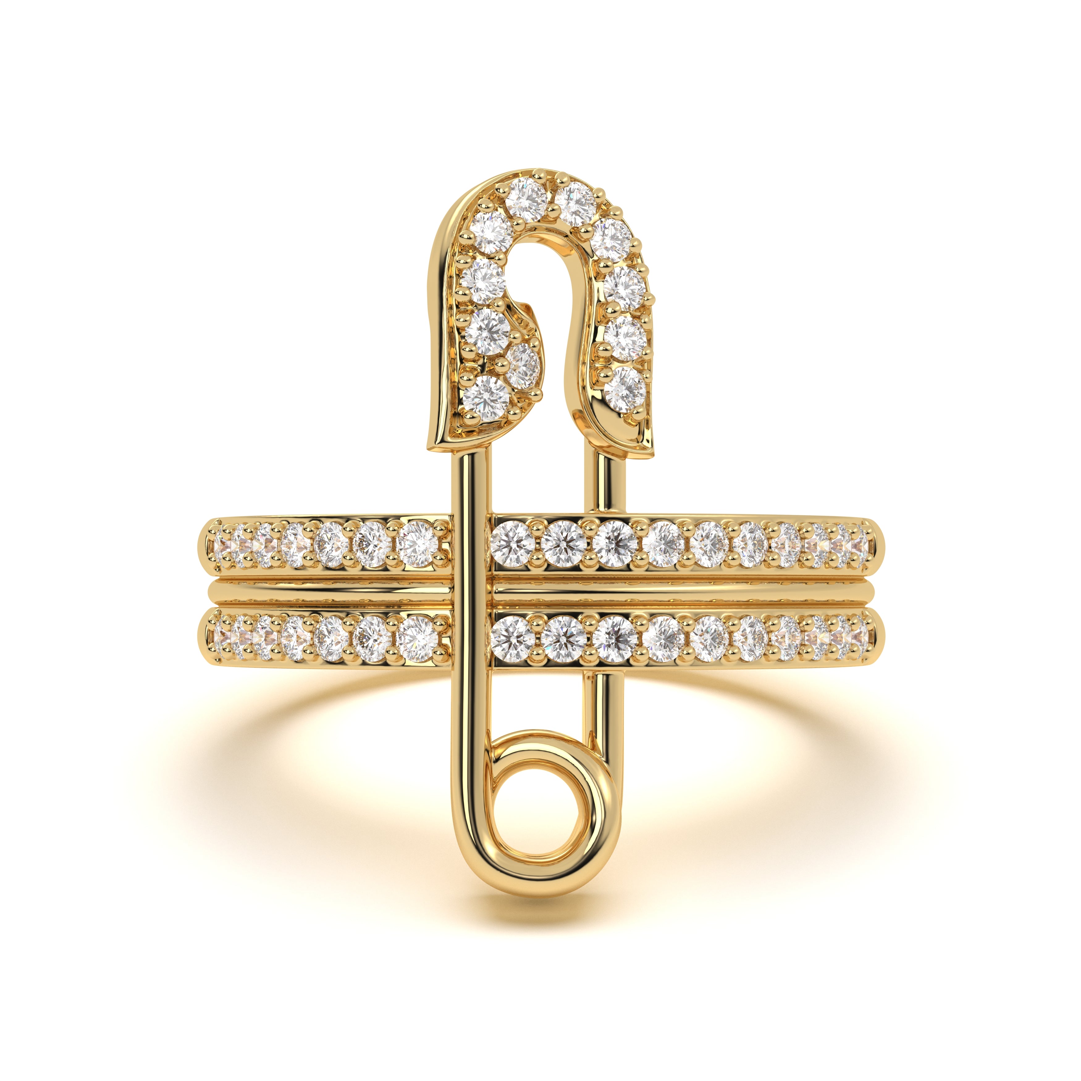 Pin Pave Diamond Ring