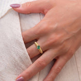 Emerald Bezel Set Ring