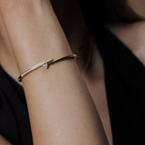 Modern Heart Diamond Bangle